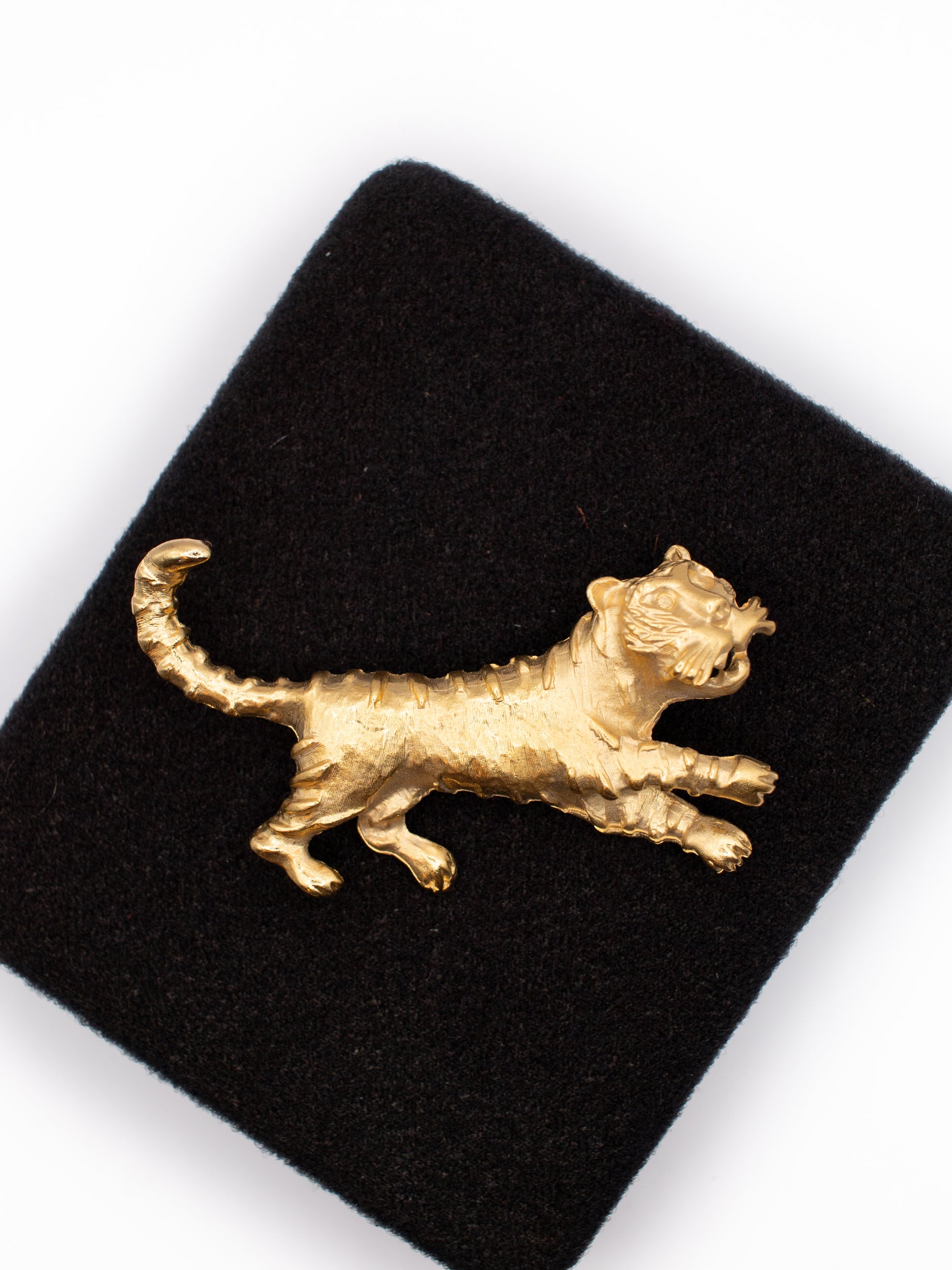 Vintage 60's Corocraft Tiger Brooch Gold Tone by Northern Grip