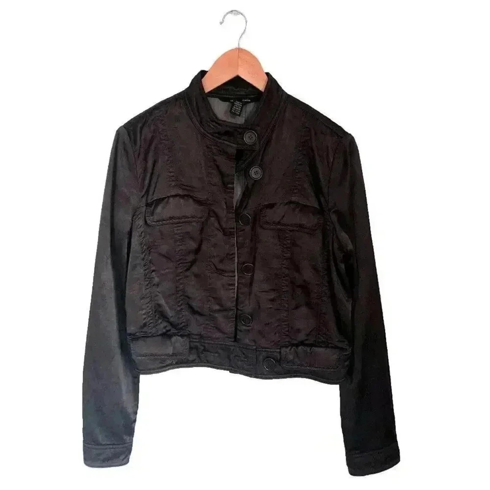 Club Monaco Brown Satin Moto Jacket Women's Size M by Hot Girl Secondhand