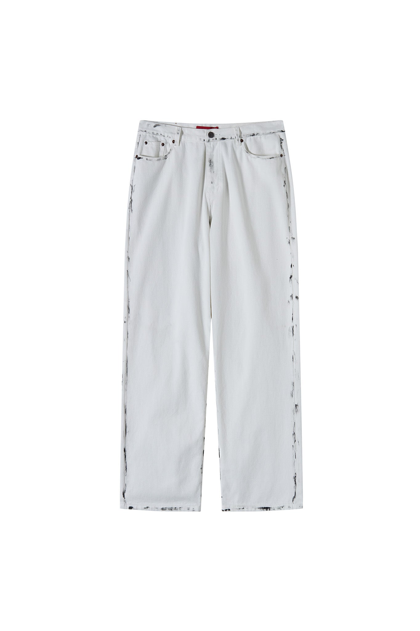 GRAFFITI DENIM PANTS WHITE by Acupuncture1993