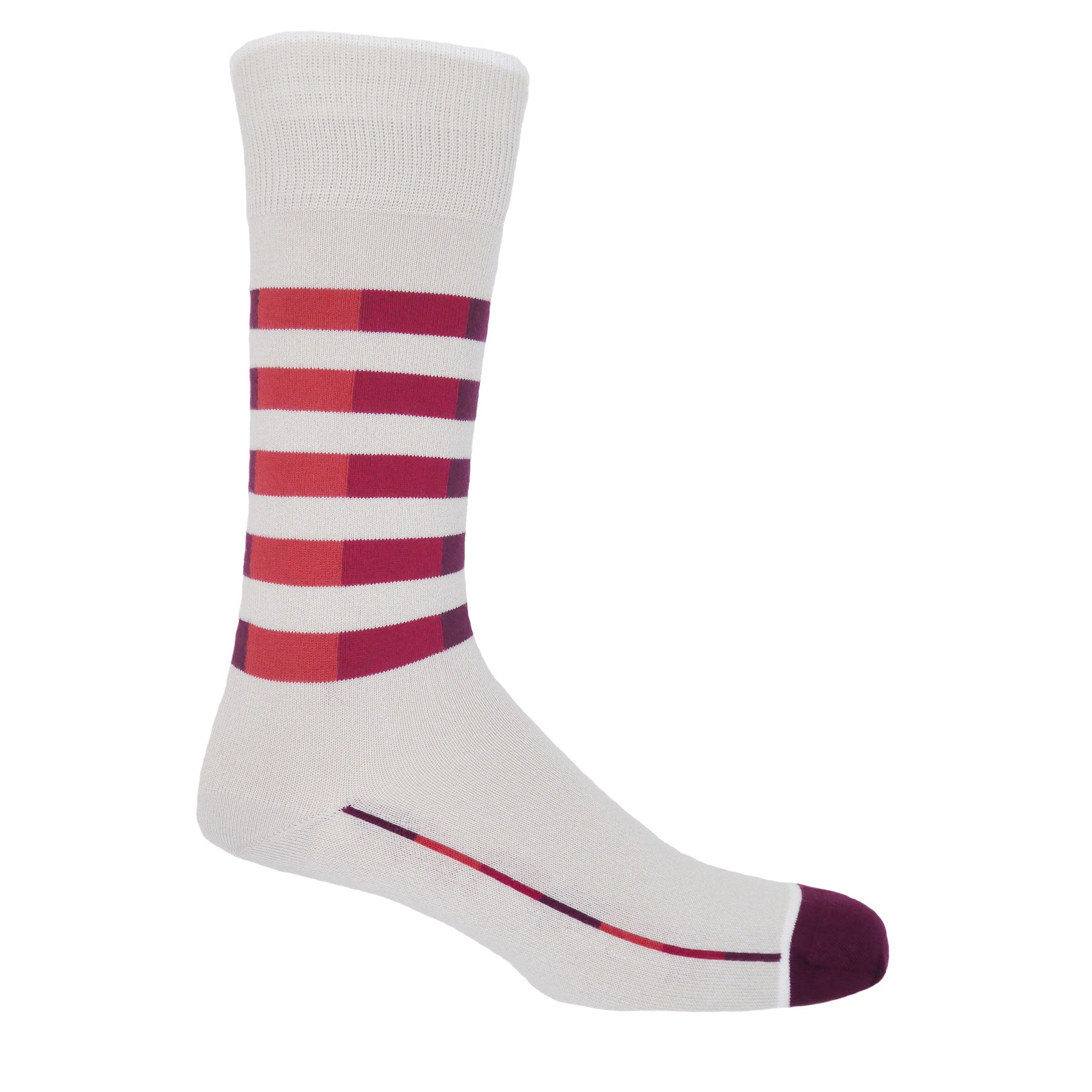 Quad Stripe Men's Socks - Cream by Peper Harow