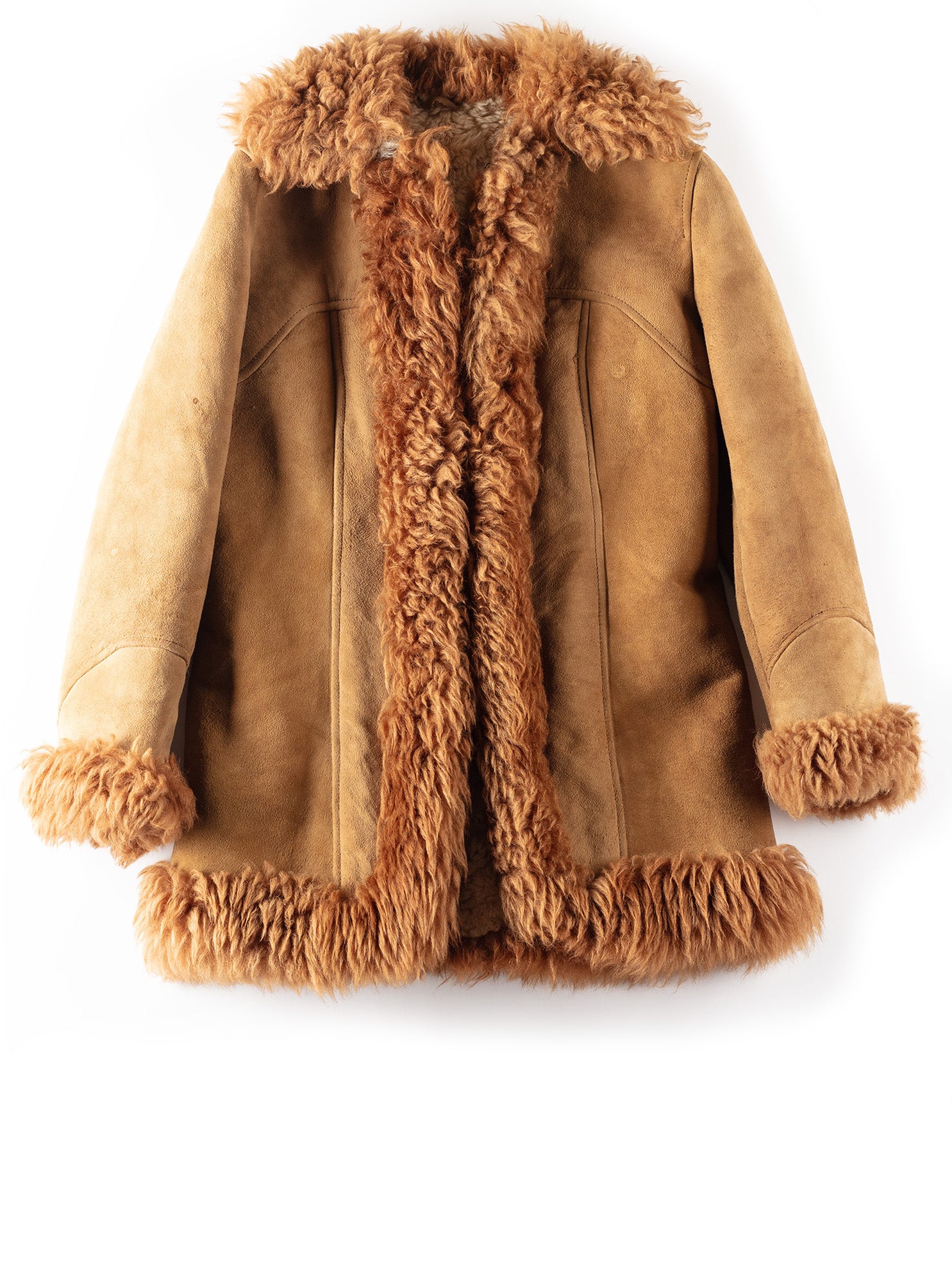 Vintage 70's Women Sheepskin Penny Lane Coat in Brown by Northern Grip