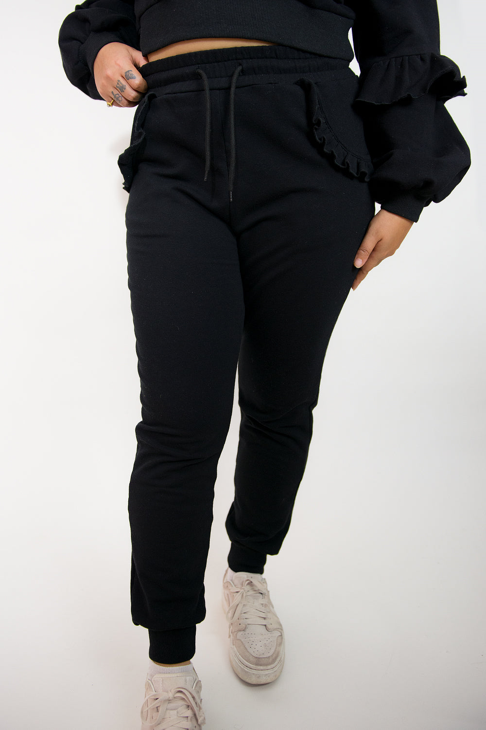Black Heart Pocket Joggers by Miss Candyholic