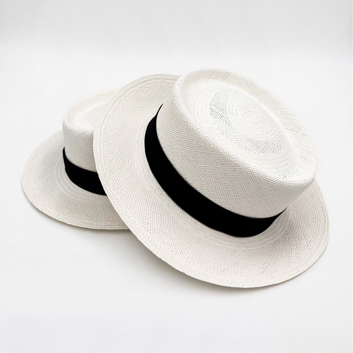 Genuine Planter Panama Hat Handwoven In Ecuador - Round Flat Crown by ECUALAMA