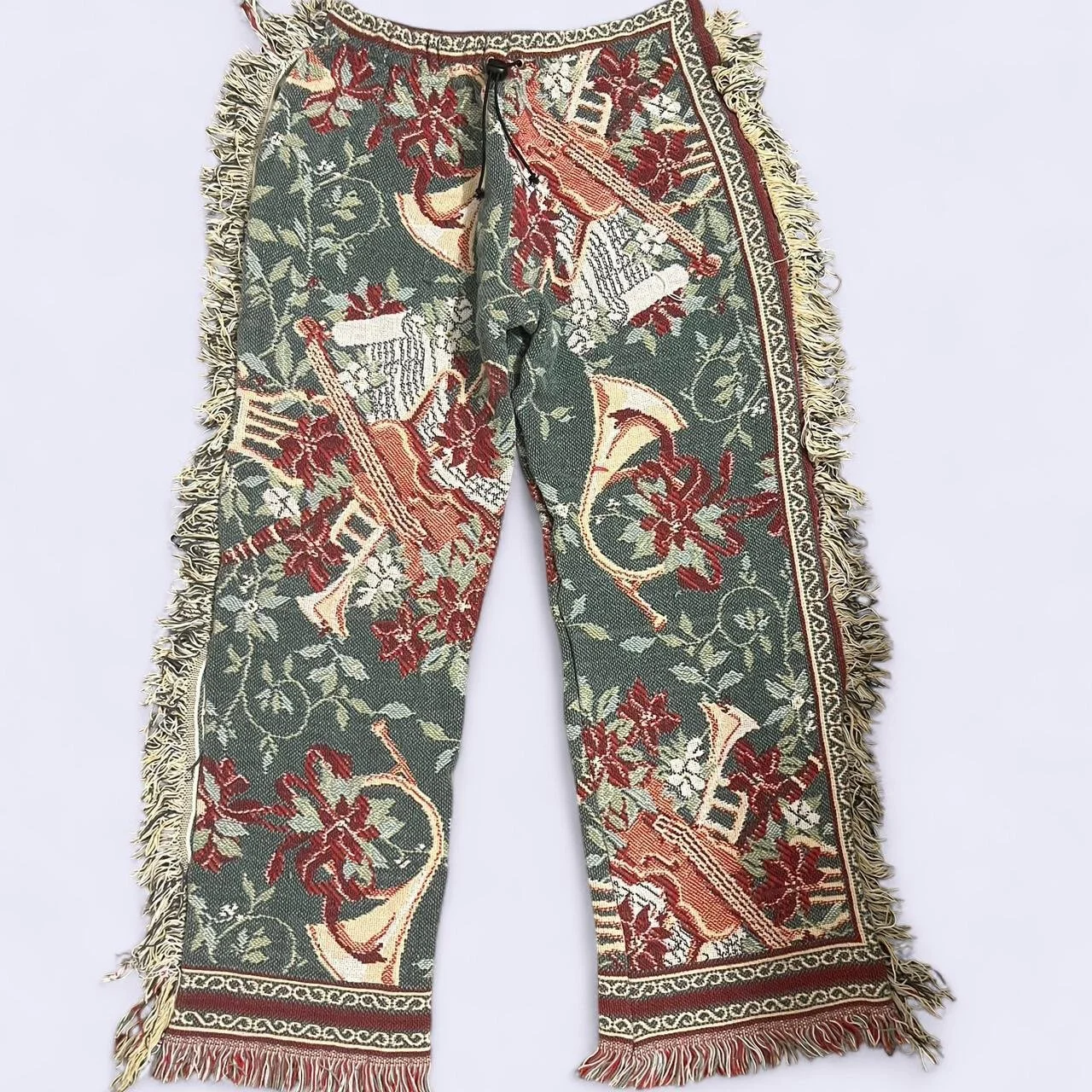 Brass intrsment tapesrty pants by Luvsav