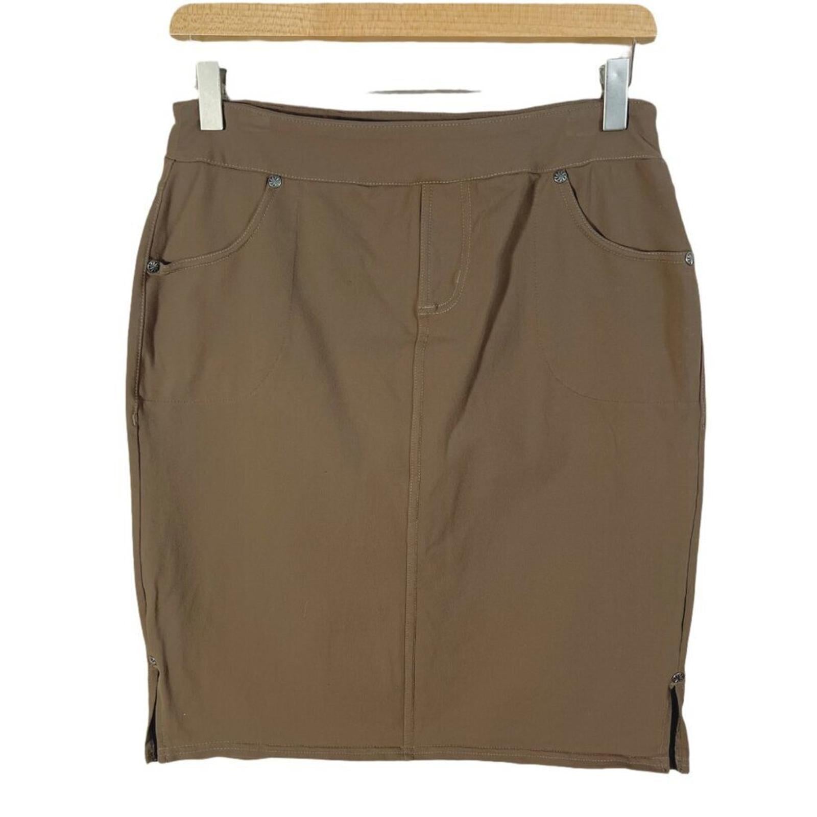 Athleta Brown Pull on Skirt Knee Length Pencil Skirt Women's Size S T by Hot Girl Secondhand