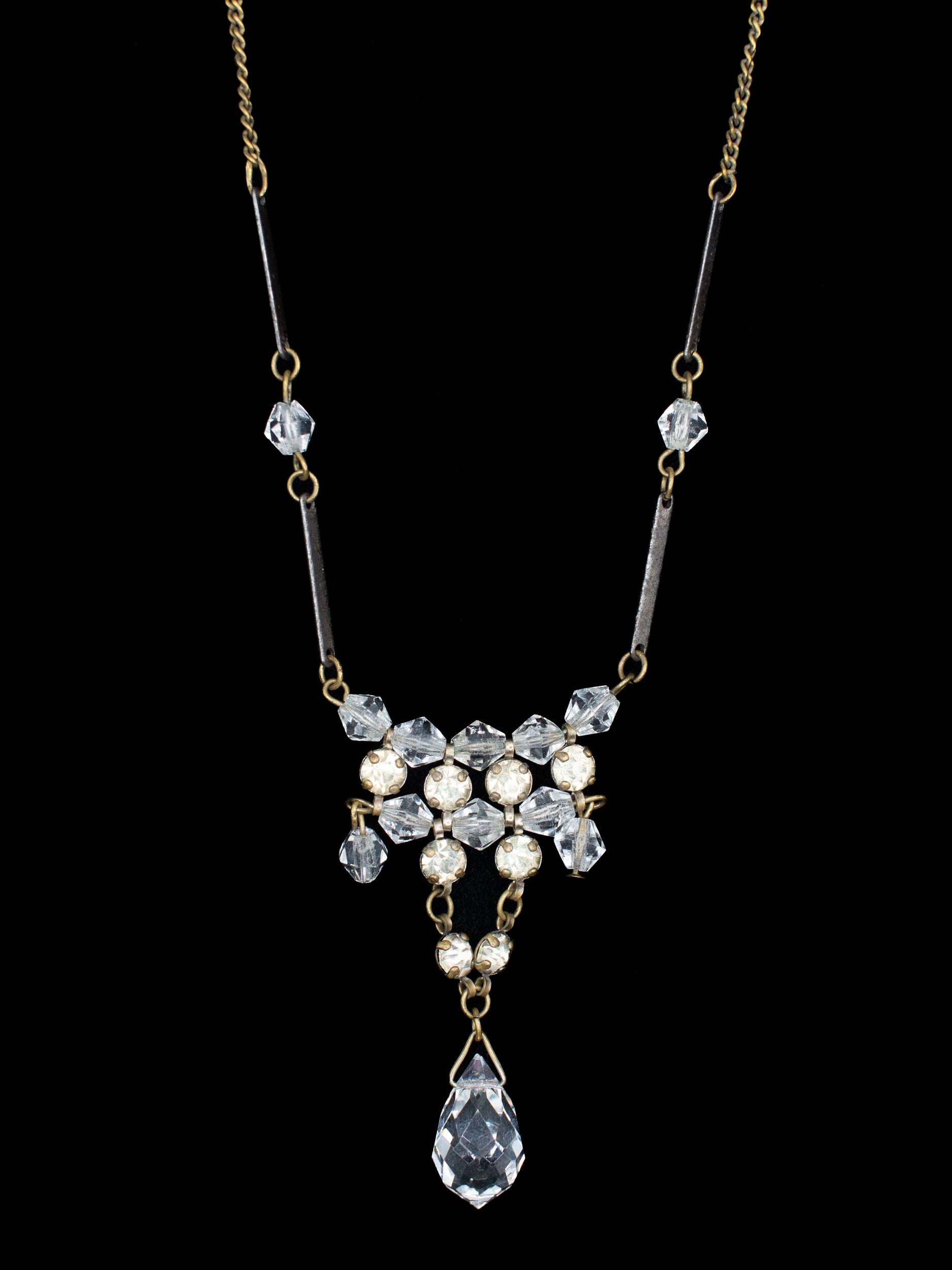 Vintage 20's Art Deco Crystal Drop Necklace by Northern Grip