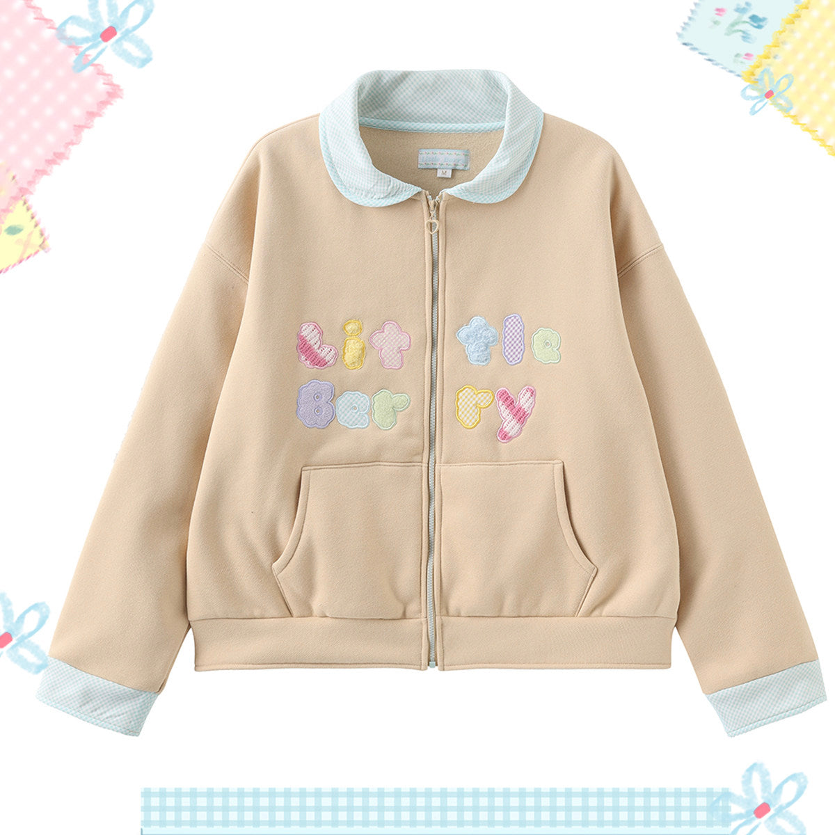 Cute Letter Zip Hoodie - Little Berry by Land Decora