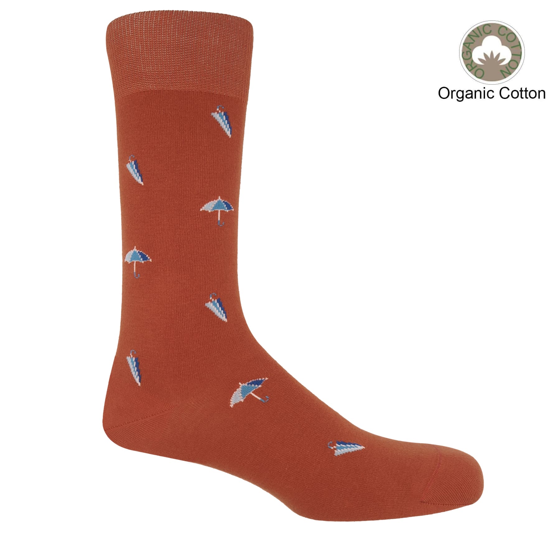 Umbrella Men's Socks - Orange by Peper Harow