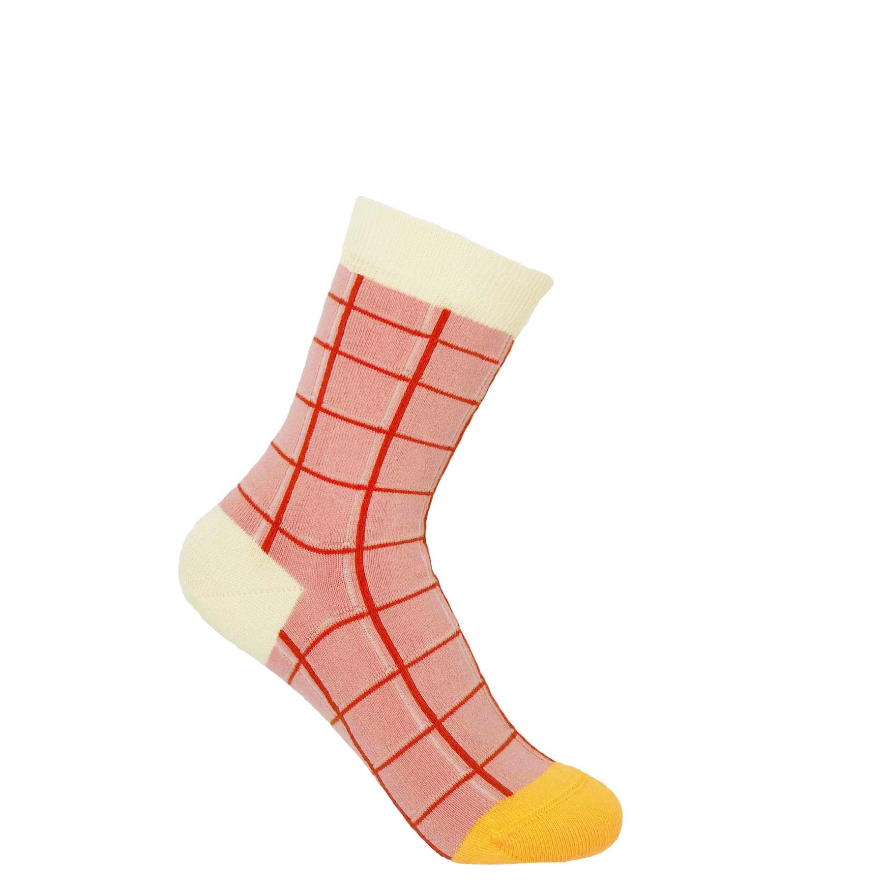 Grid Women's Socks - Pink by Peper Harow