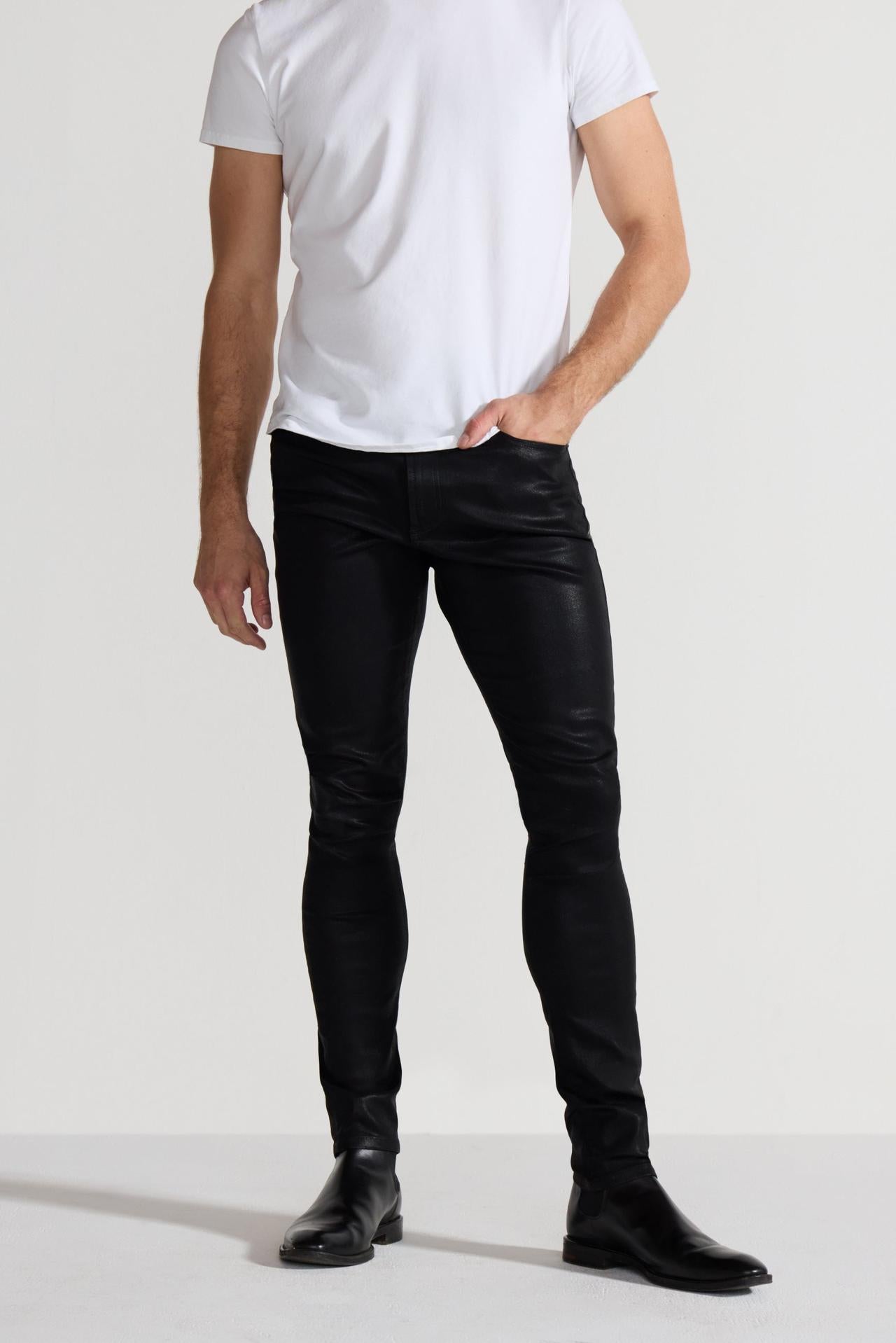 Preston Coated Noir Stretch Skinny Cargo Pant by MONFRERE