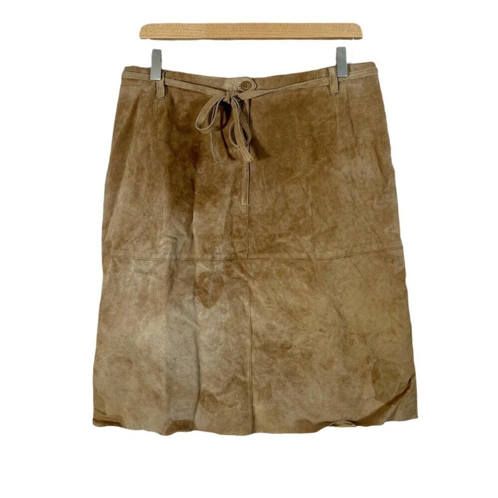 Isaac Mizrahi For Target Brown Leather Knee Length Skirt Women's Size by Hot Girl Secondhand