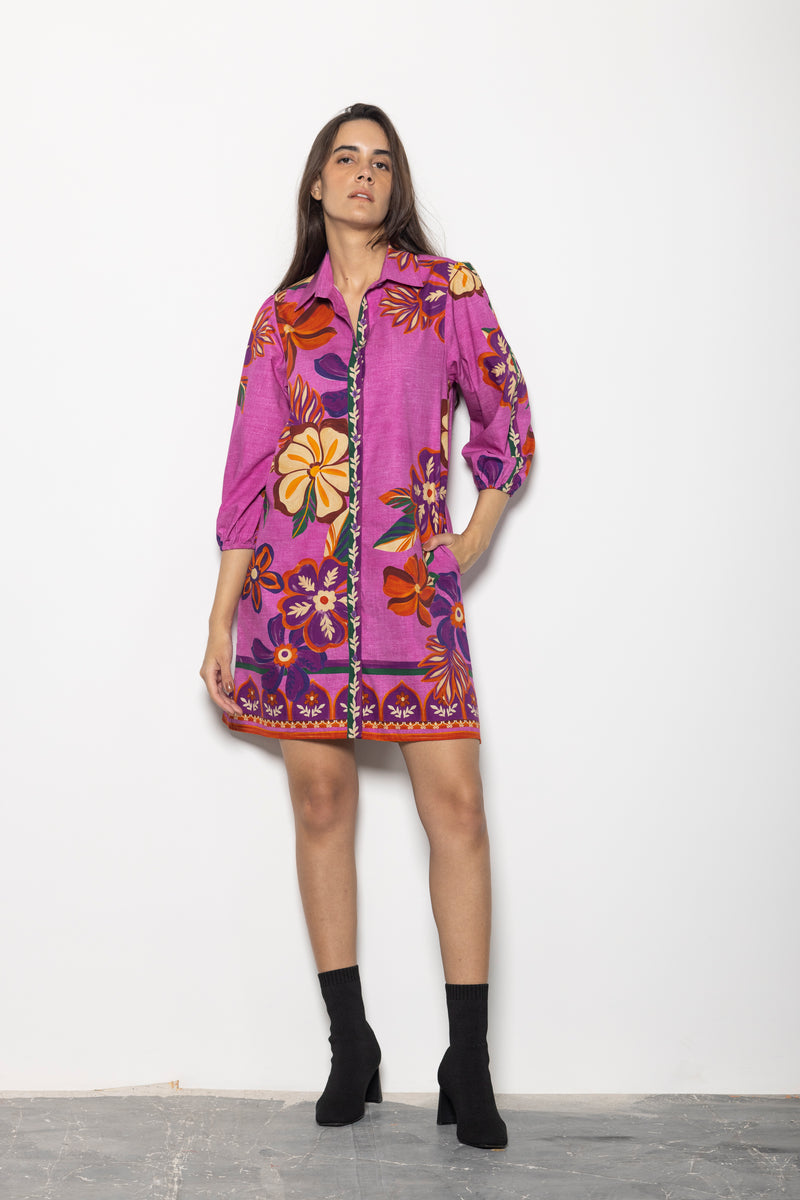 MAUVE BLOSSOMS AVA DRESS by Maude Vivante