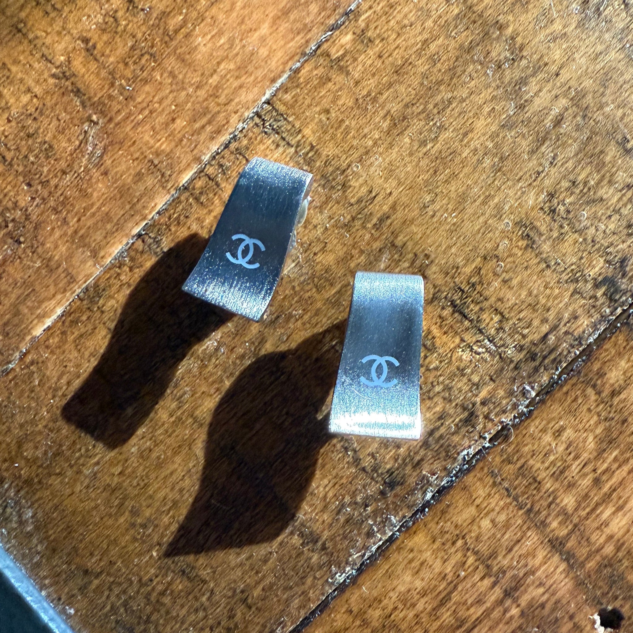 Chanel Vintage Silver Earrings by The Vintage New Yorker