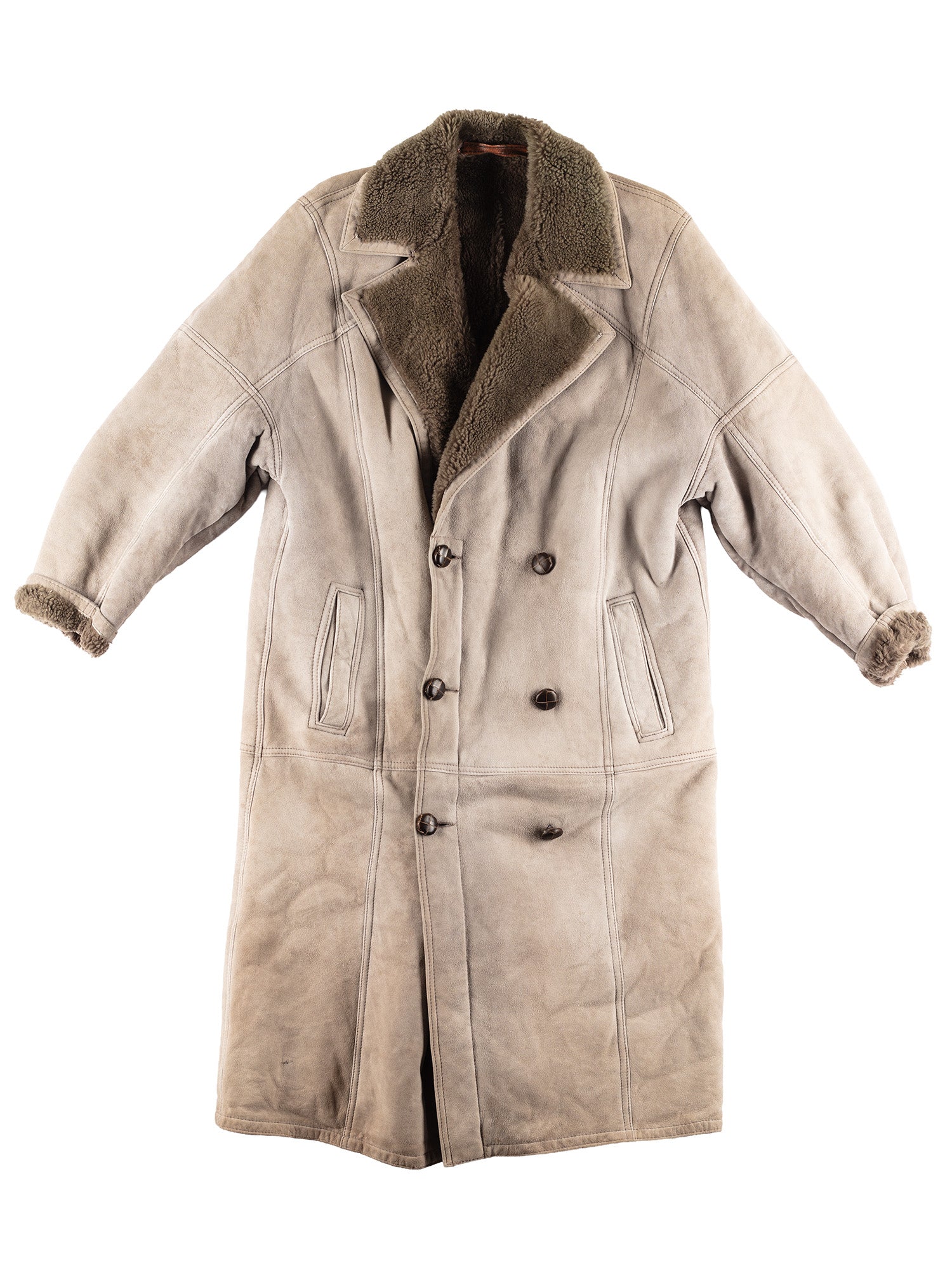 Vintage 80's Men Sheepskin Coat in Gray by Northern Grip