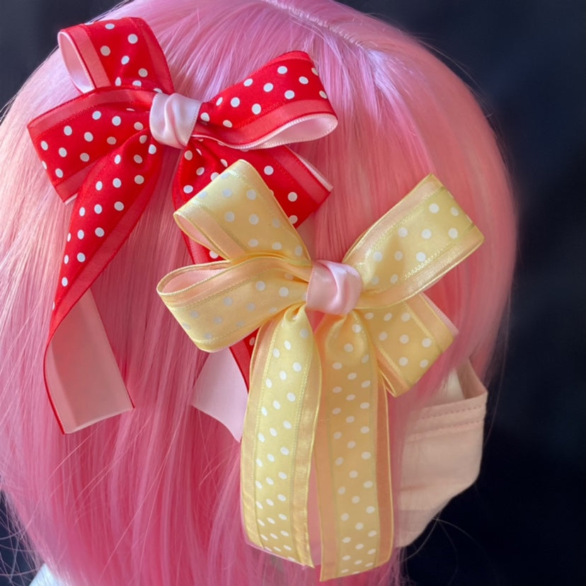 Bow Terminator Polka Dot Lolita Hair Clip | Decora Kei Accessory by Land Decora