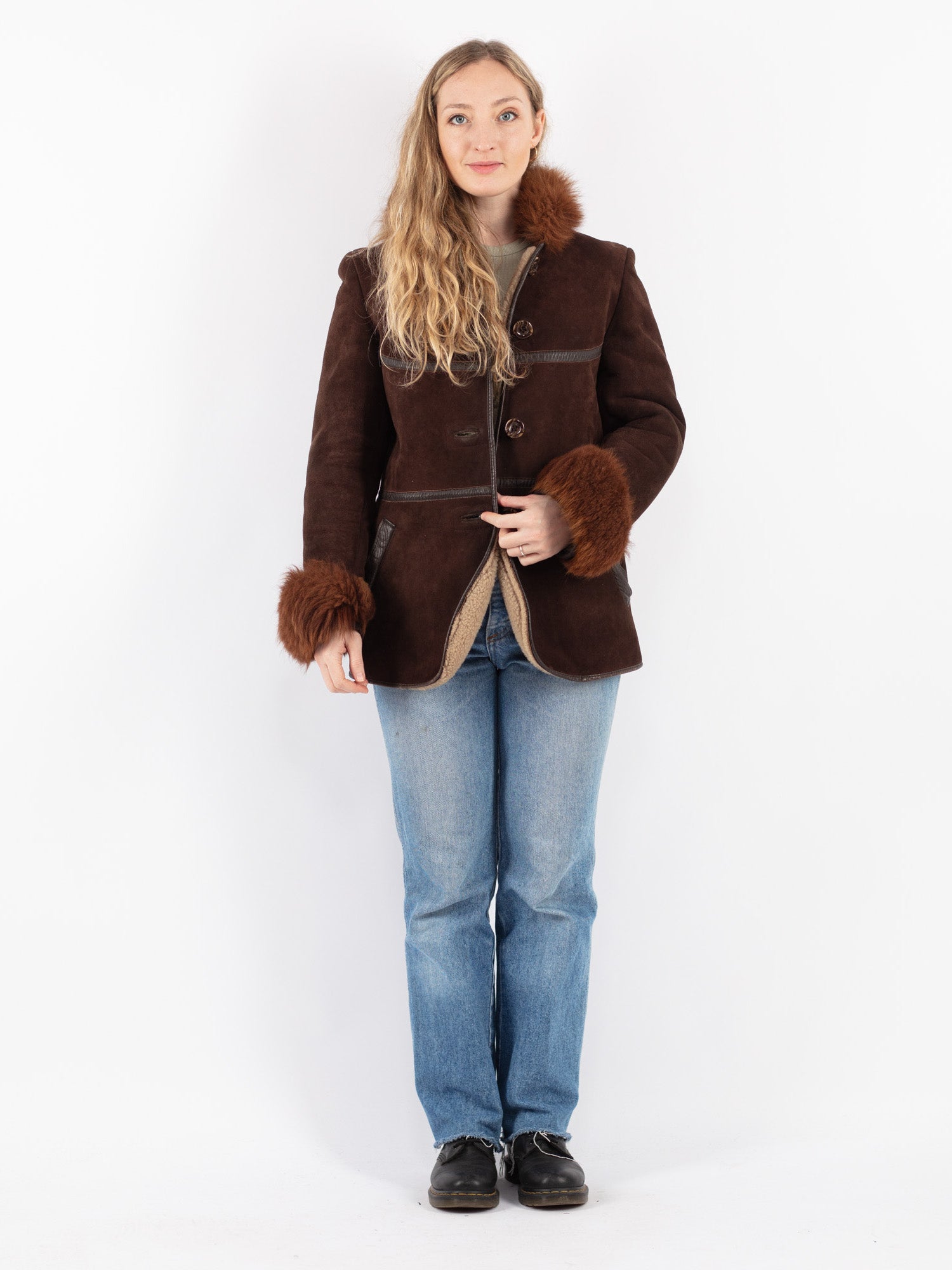 Vintage 70's Penny Lane Sheepskin Coat in Brown by Northern Grip