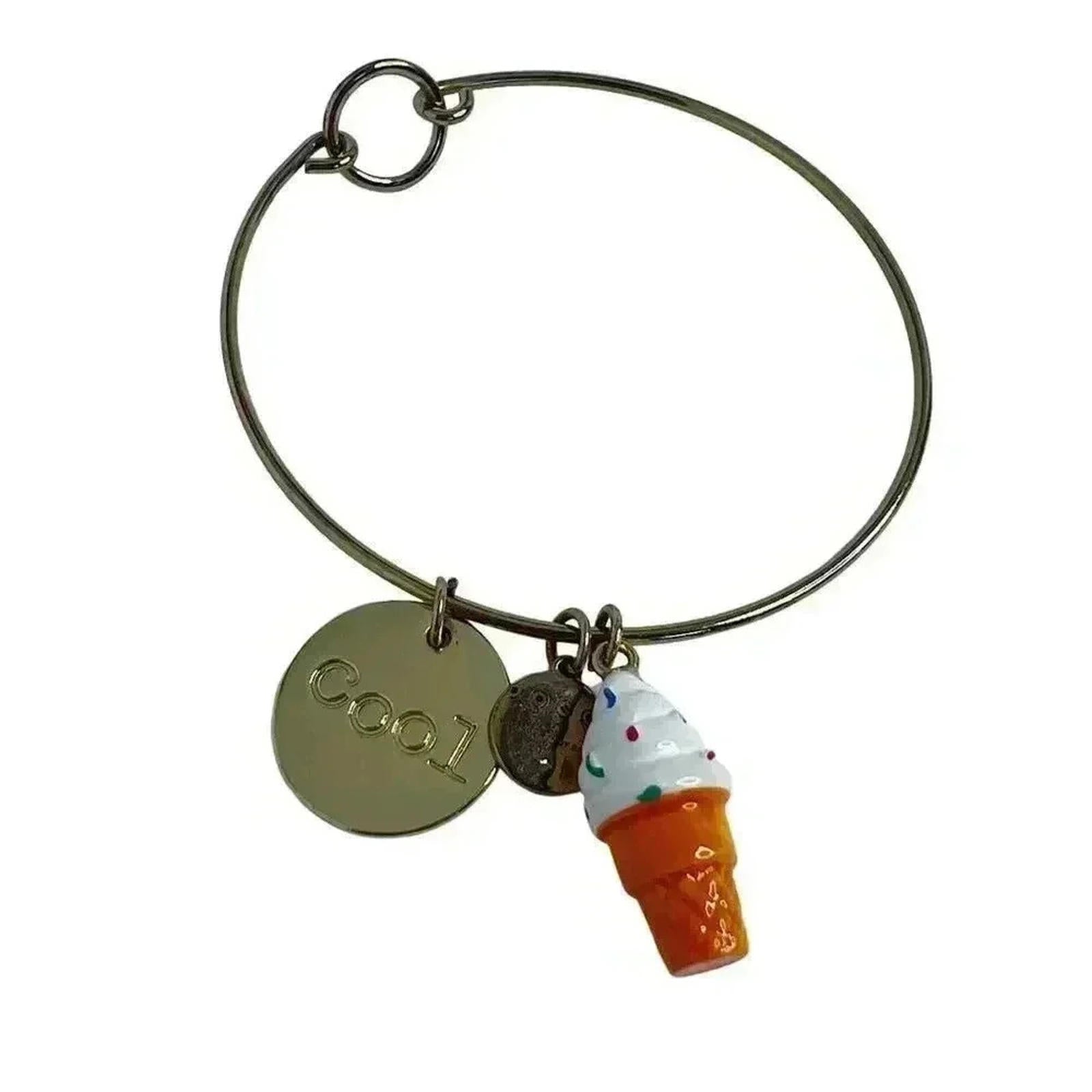 Dylan's Candy Bar Brass Bracelet With Ice Cream Charm Summer by Hot Girl Secondhand