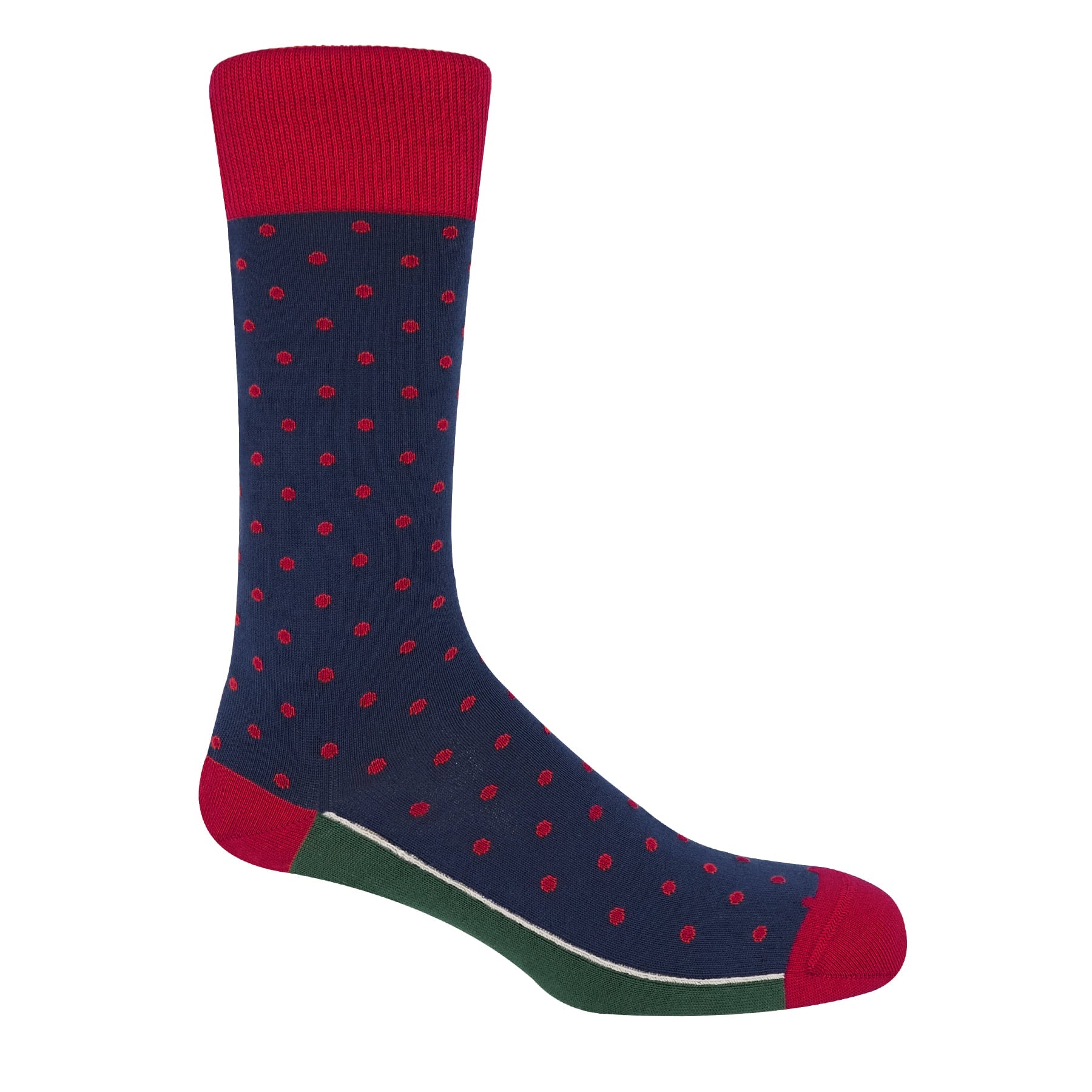 Pin Polka Men's Socks - Navy by Peper Harow