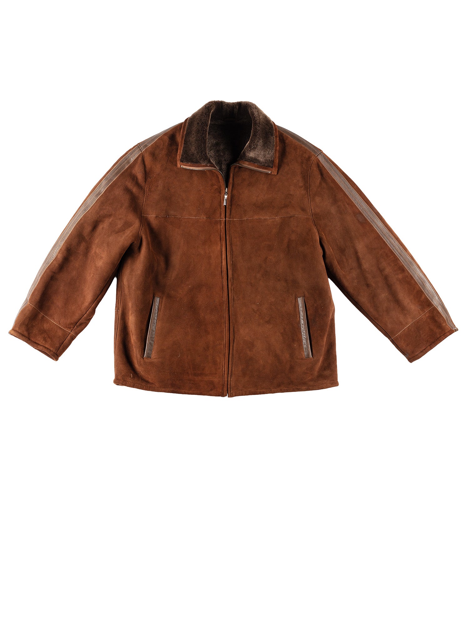 Vintage 90's Men Sheepskin Jacket in Brown by Northern Grip