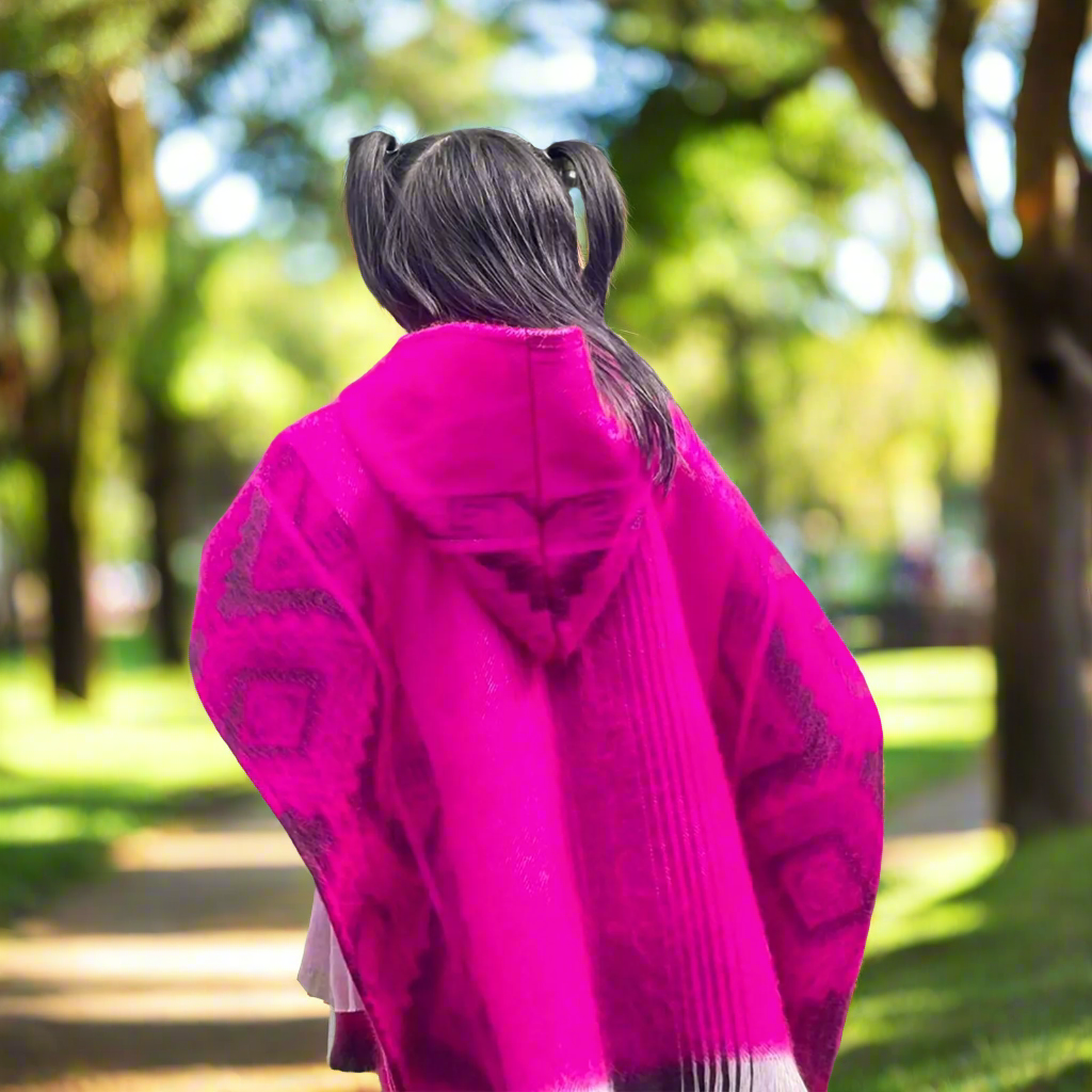 Macas Kids Alpaca Wool Poncho: Cozy and Soft by ECUALAMA