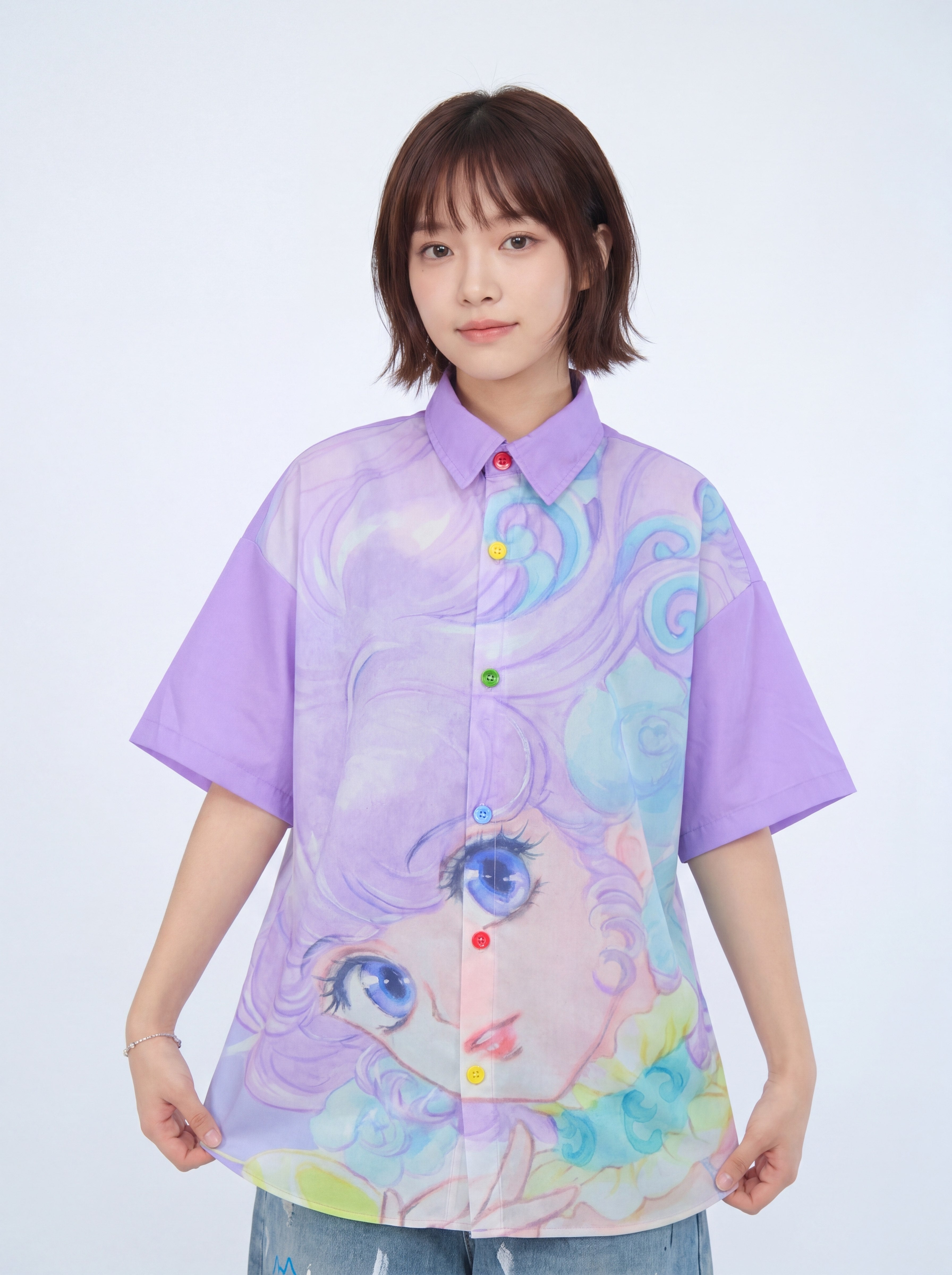 Retro Comic Girl Shirt - MeowMeow Bug by Land Decora