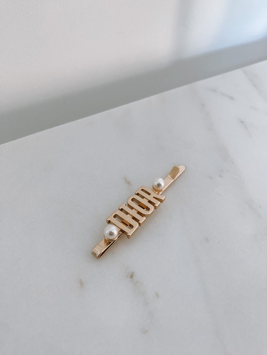ATHENA PEARL HAIR CLIP IN GOLD by RAËLIV