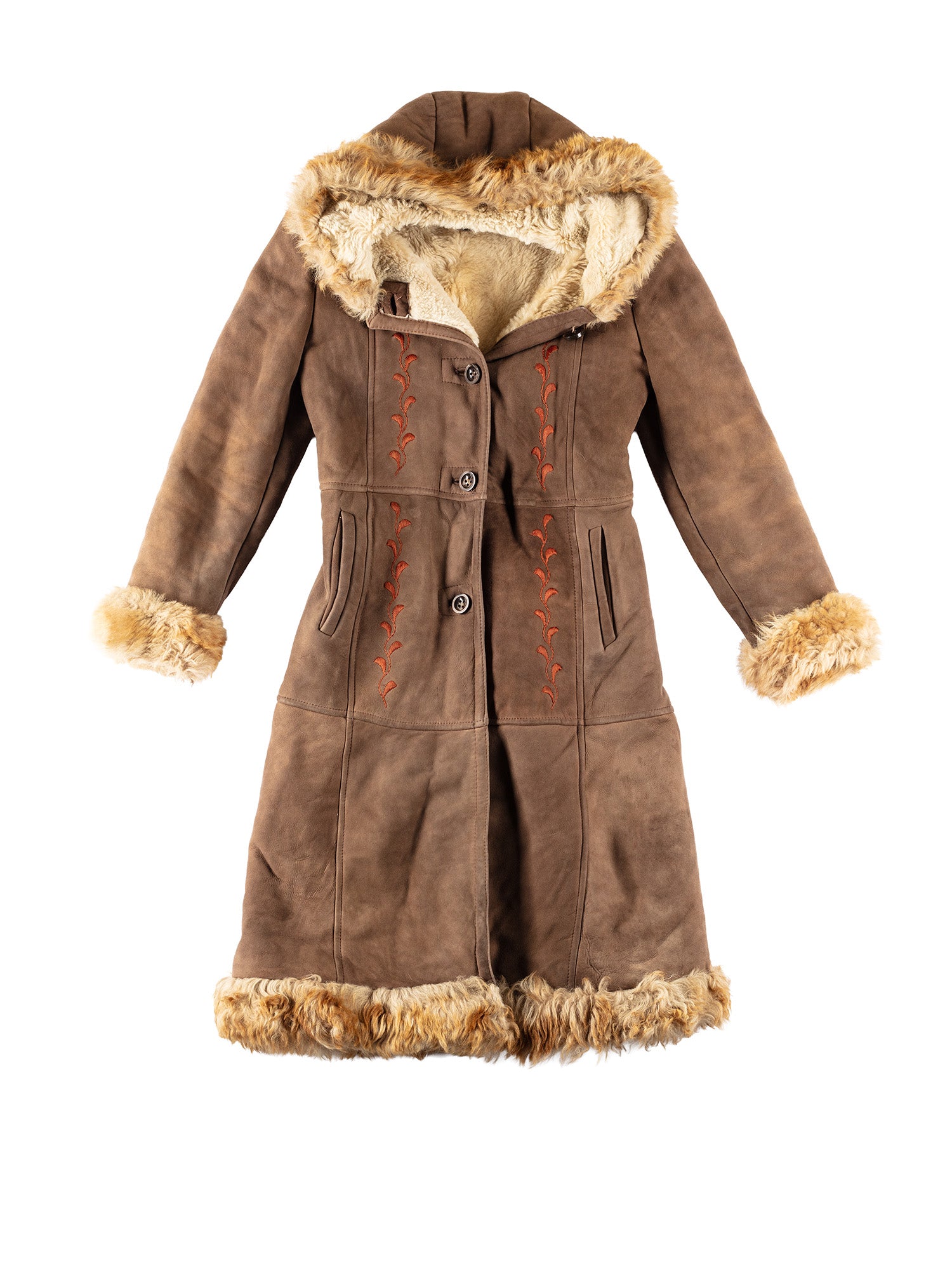 Vintage 70's Women Penny Lane Sheepskin Coat in Brown by Northern Grip