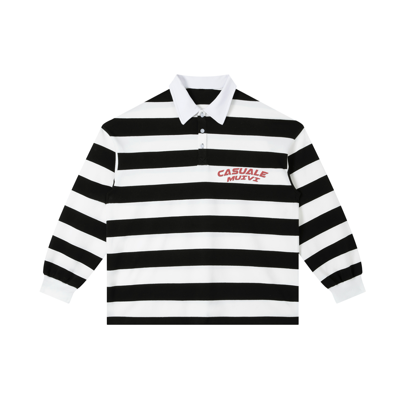 Casuale Muivi Color Block Stripe Polo LOGO Shirt by Casuale Muivi