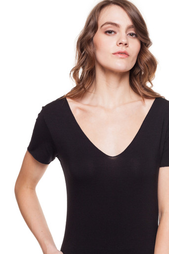 Fitted V-Neck Modal Top by A to Z Tees