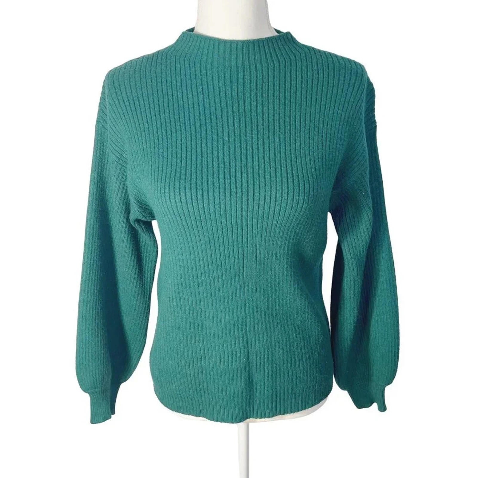 Anthropologie Green Ribbed Mock Neck Sweater Women's Size XS by Hot Girl Secondhand