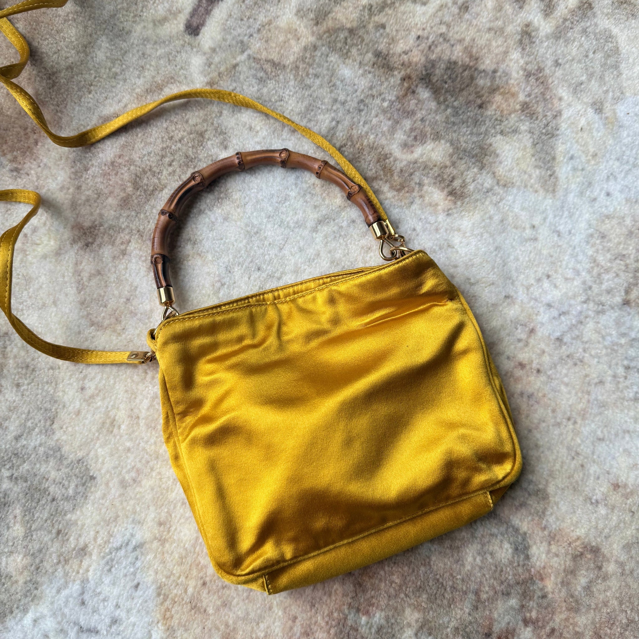 Gucci Vintage Satin Bamboo Hobo by The Vintage New Yorker
