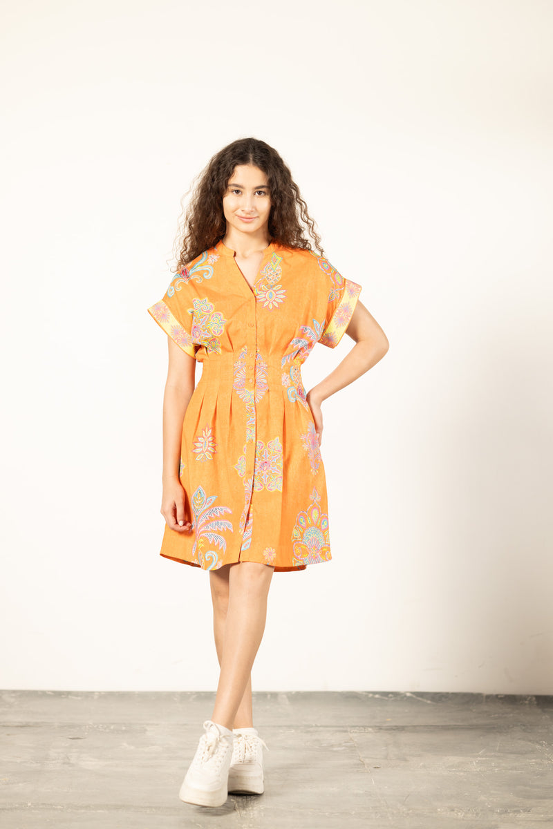 APRICOT FILIGREE YANA DRESS by Maude Vivante