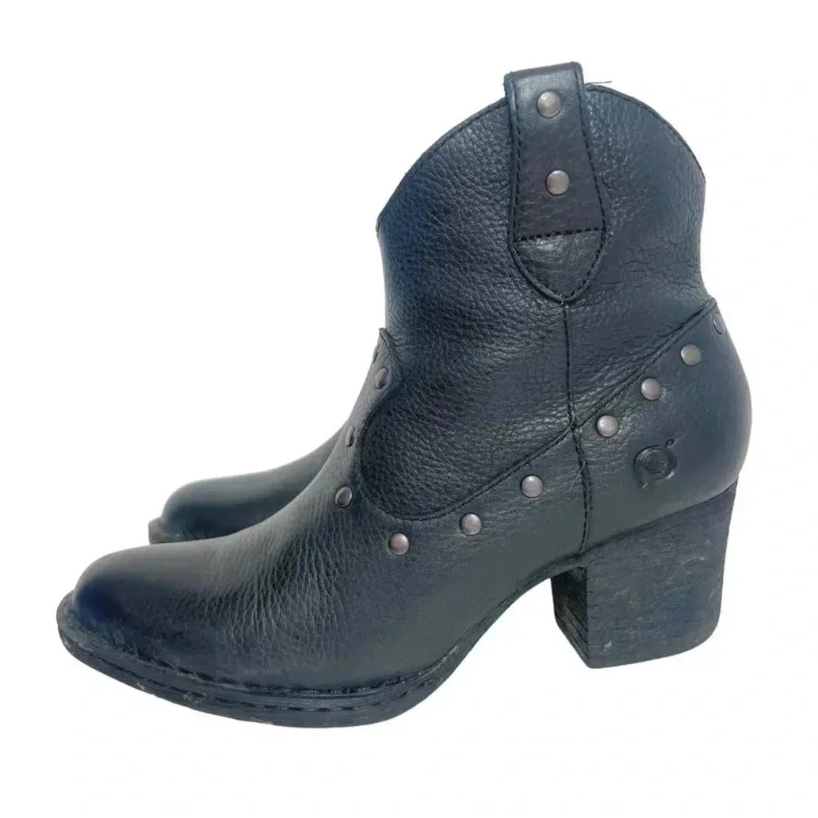 Born Perez Studded Western Leather Ankle Booties Women's Size 7 by Hot Girl Secondhand