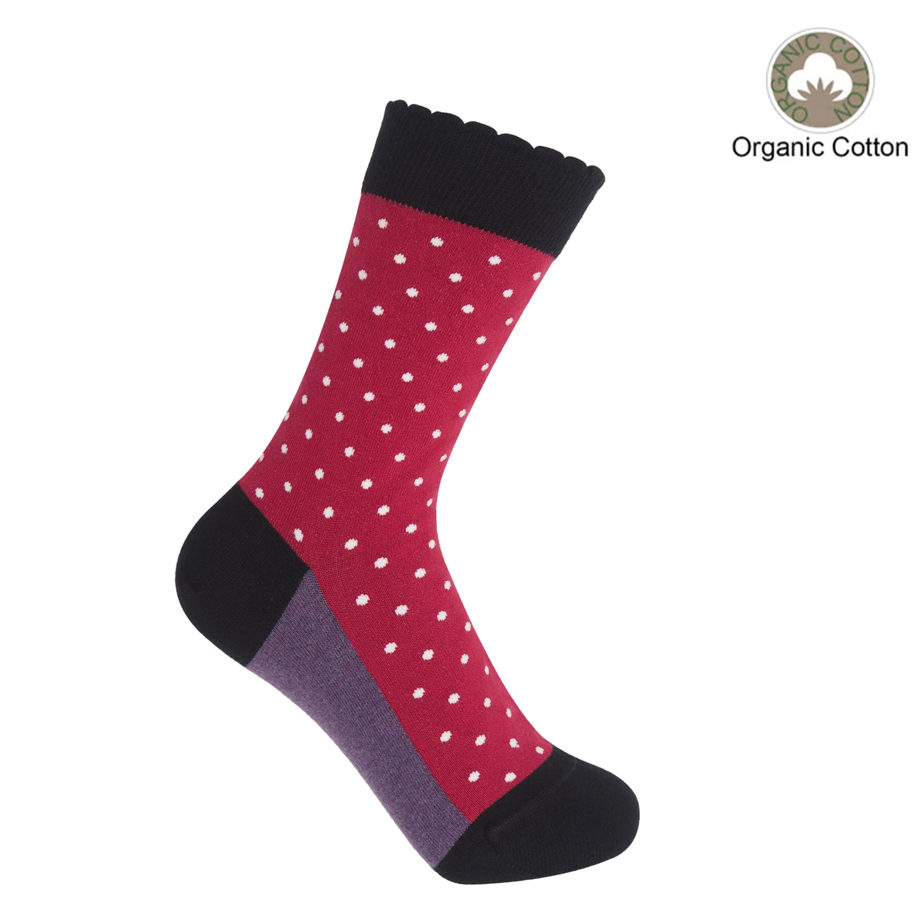 Pin Polka Women's Socks - Burgundy by Peper Harow