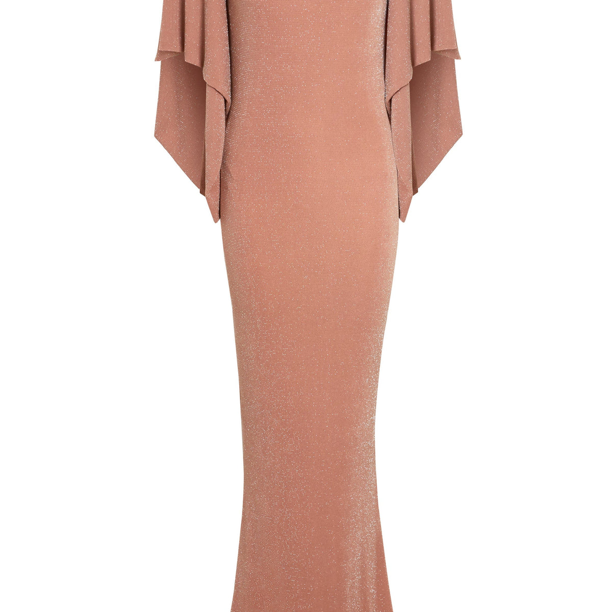 Mocha Backless Maxi Dress – Shimmer Jersey Evening Gown By Sarvin by Sarvin