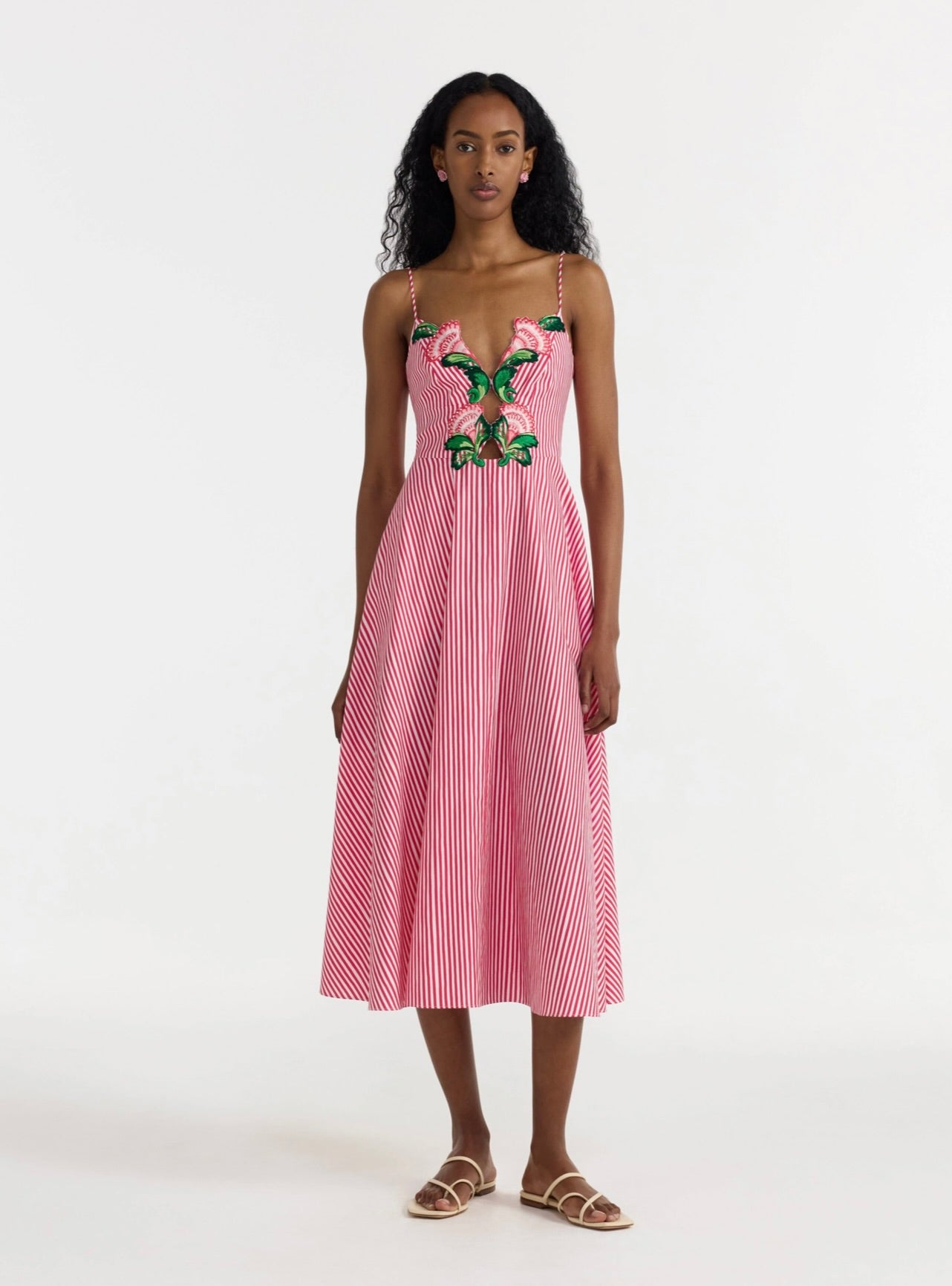 SALONI Jana B Dress in Cerise Mini Stripe by Sierra Deene