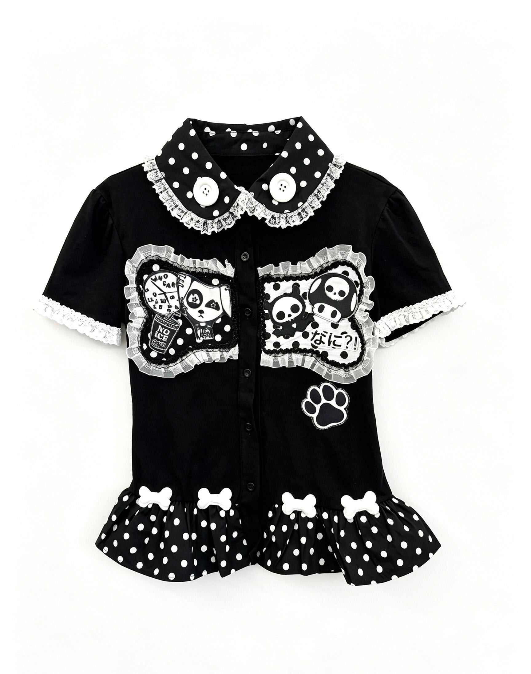 Kawaii Doll Collar T-Shirt - RedDevil by Land Decora