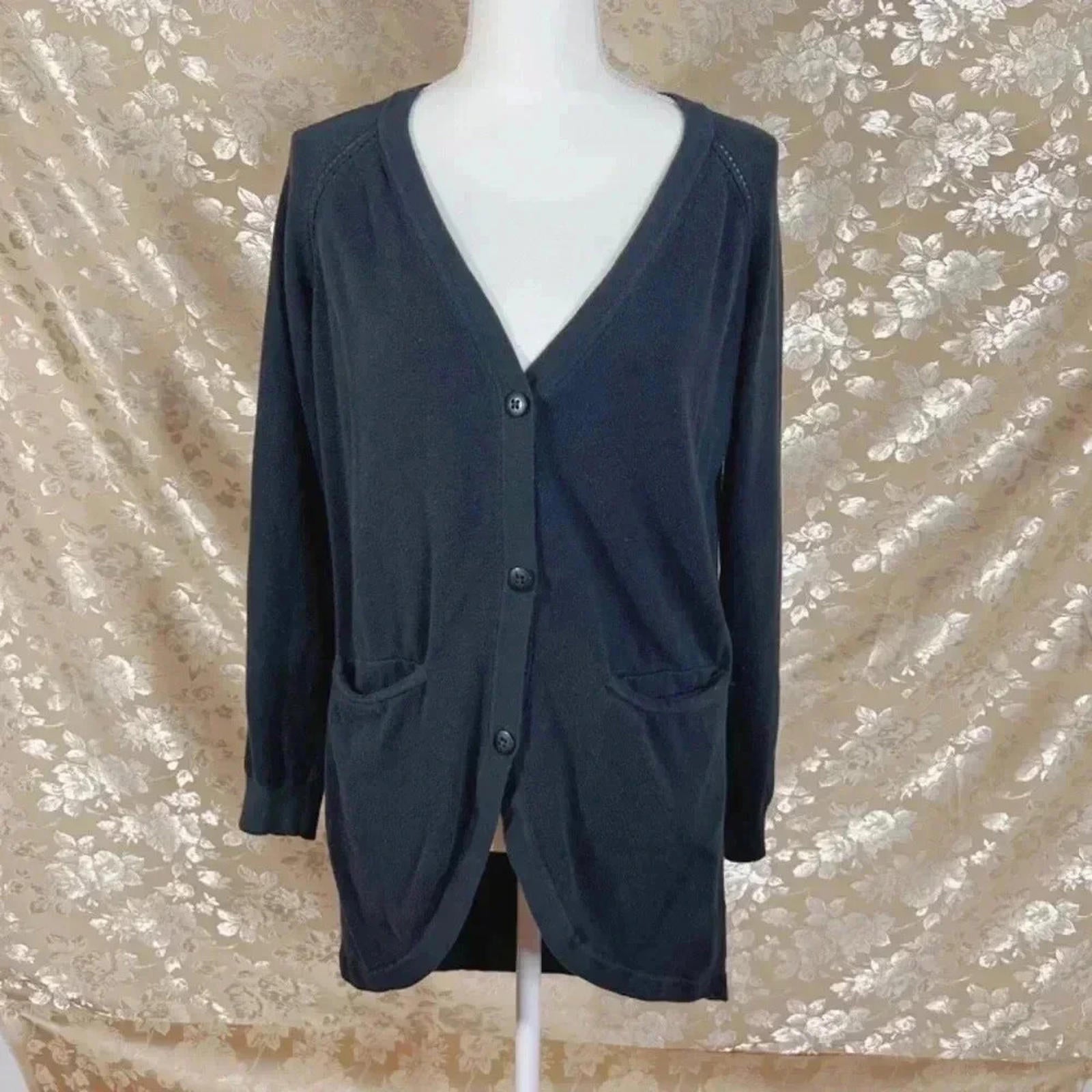 Anthropologie Moth Black Button Up Knit Cardigan Women's Size XL by Hot Girl Secondhand