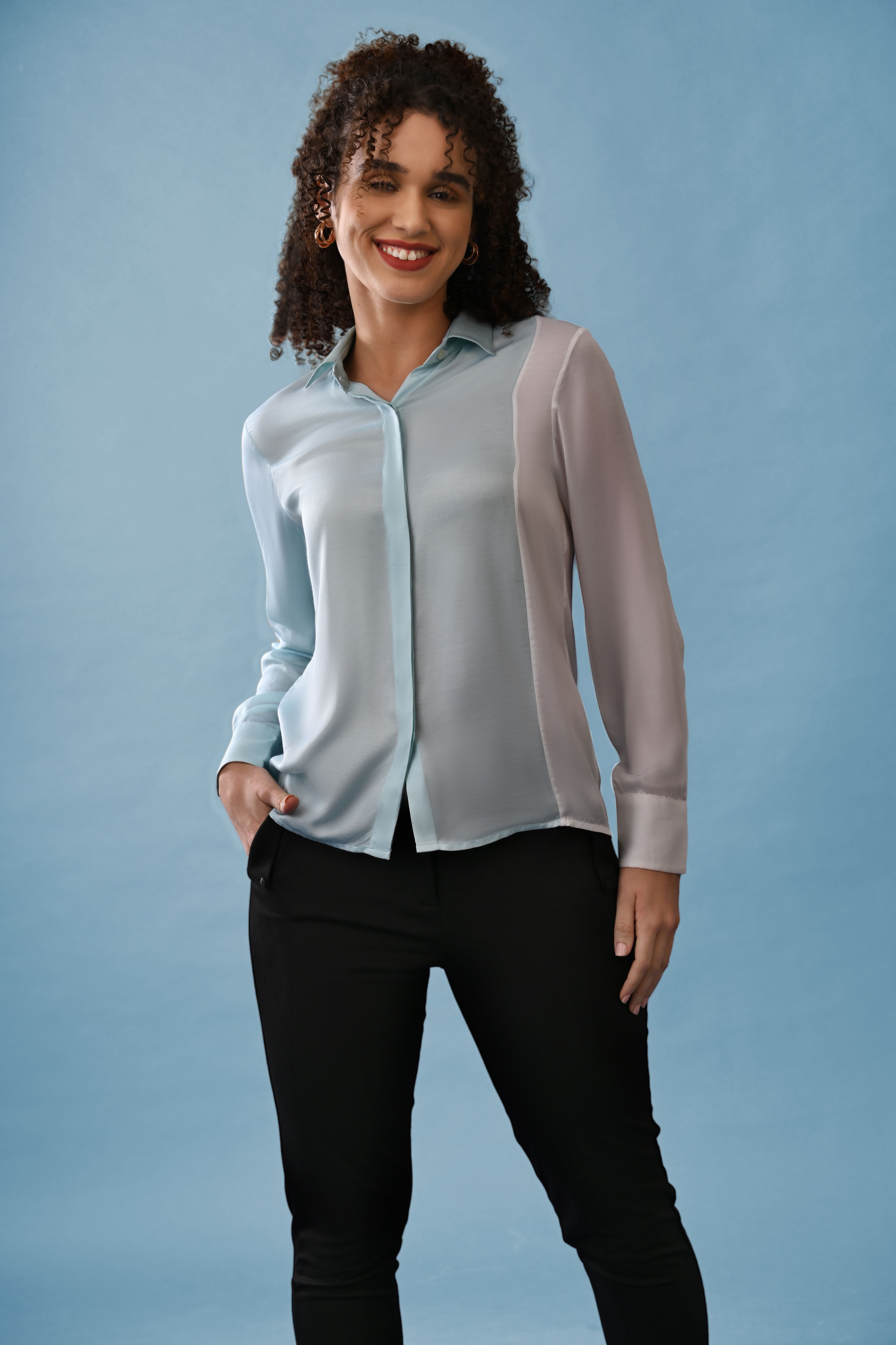 Trendsetter Modal Satin Shirt by Point of View Label