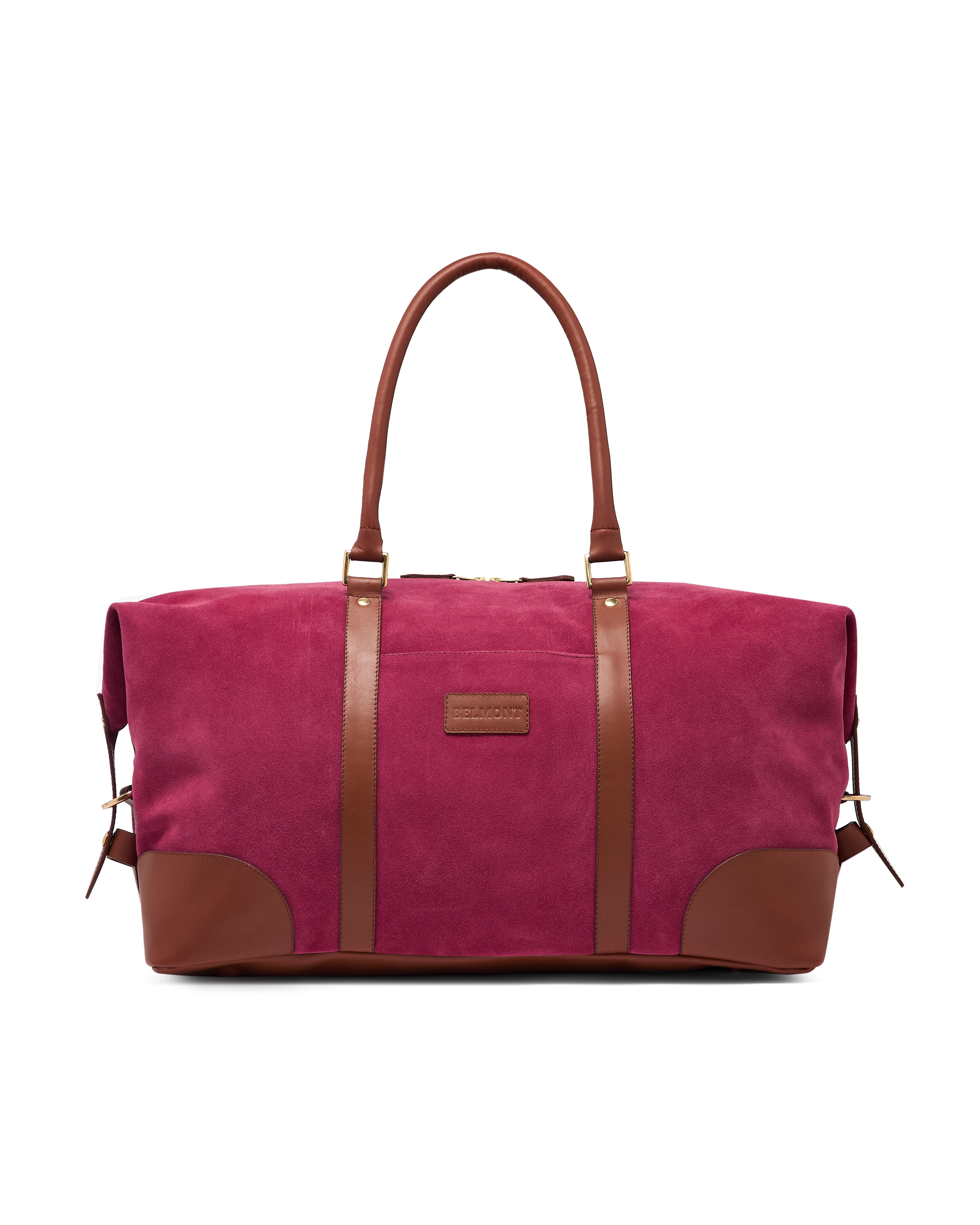 Raffles Weekender Bag in Strawberry Pink Suede by Belmont GB