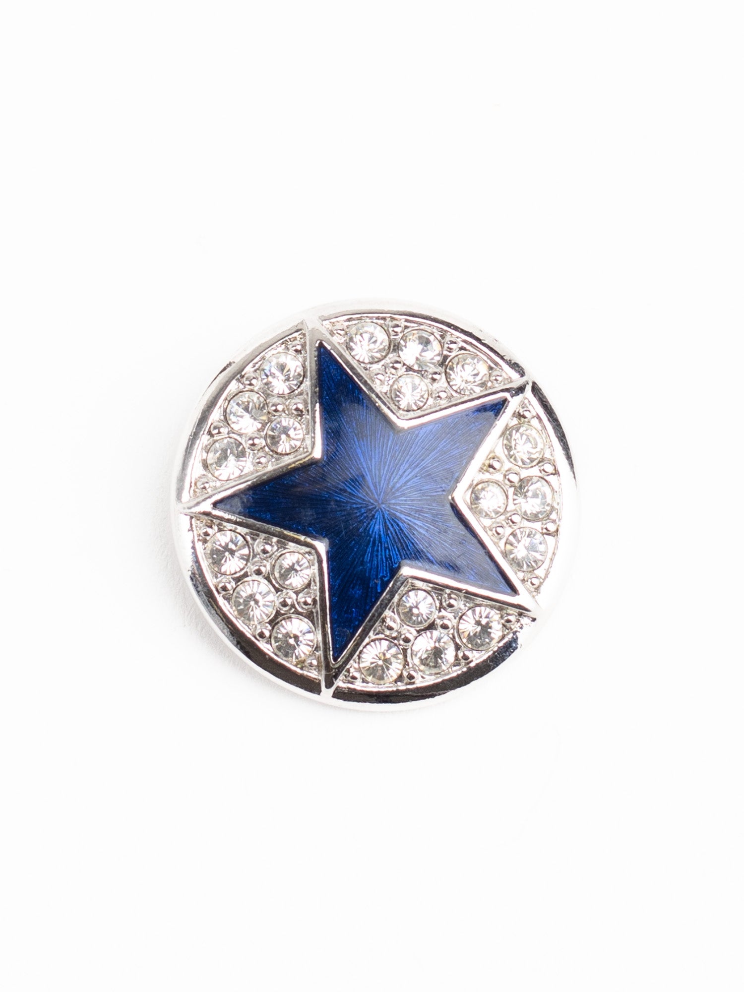 Vintage Blue Star Brooch with Rhinestones – Silver-Tone Celestial Pin by Northern Grip