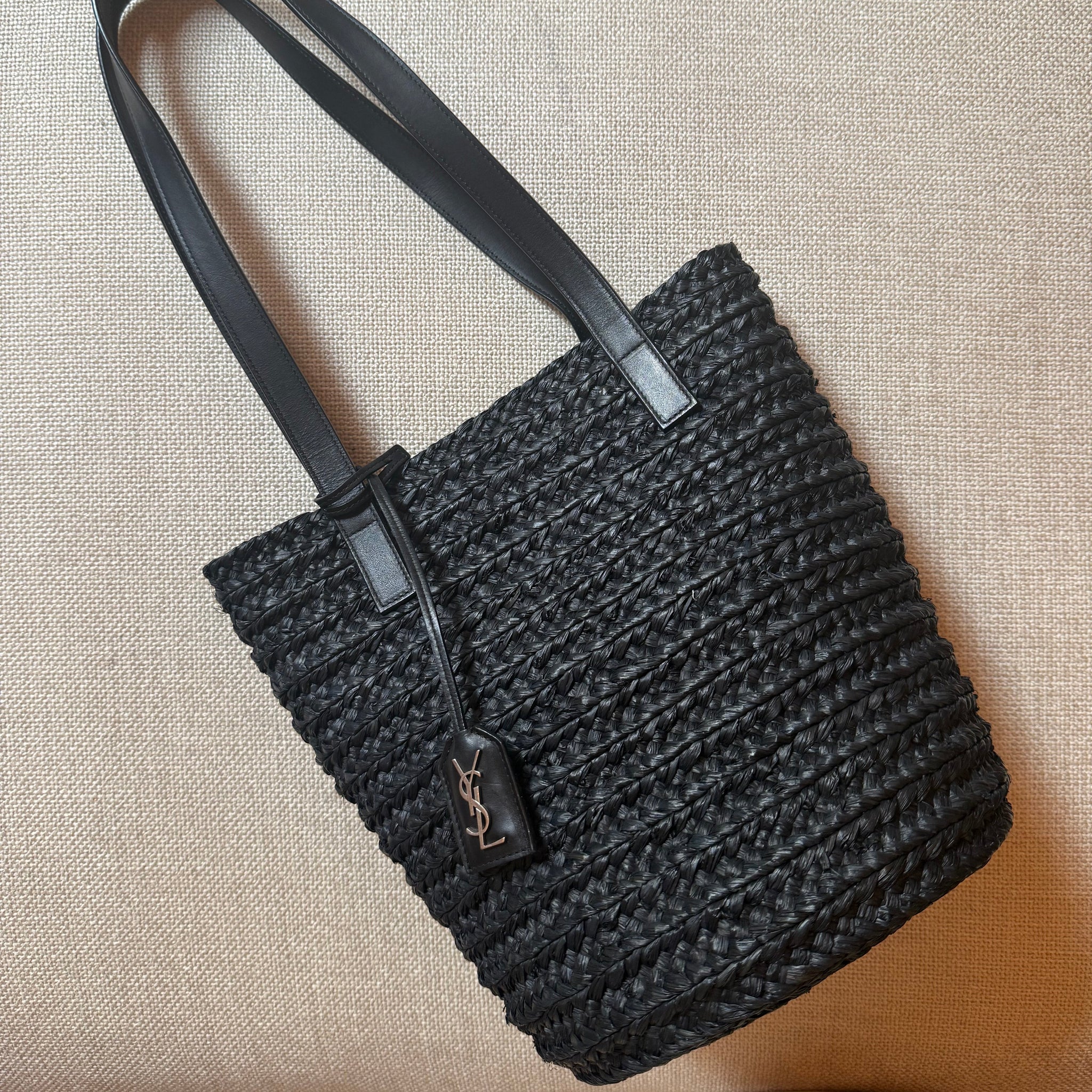 Saint Laurent Panier Raffia Bucket Tote by The Vintage New Yorker