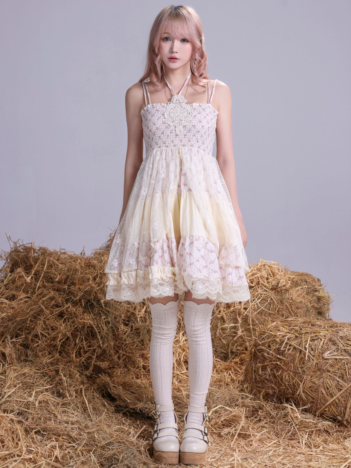 Mori Floral Tiered JSK Dress - Rose Island by Land Decora