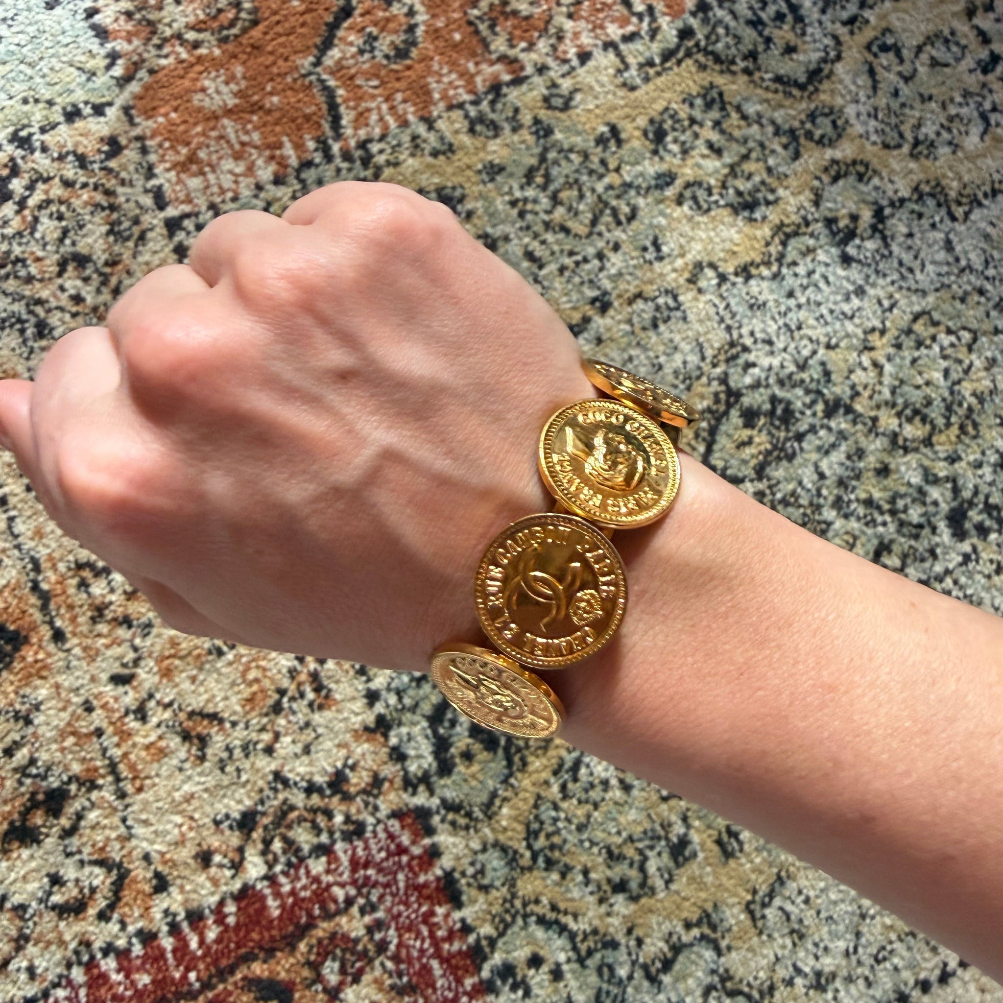 Chanel Vintage Coco Coin Bangle by The Vintage New Yorker