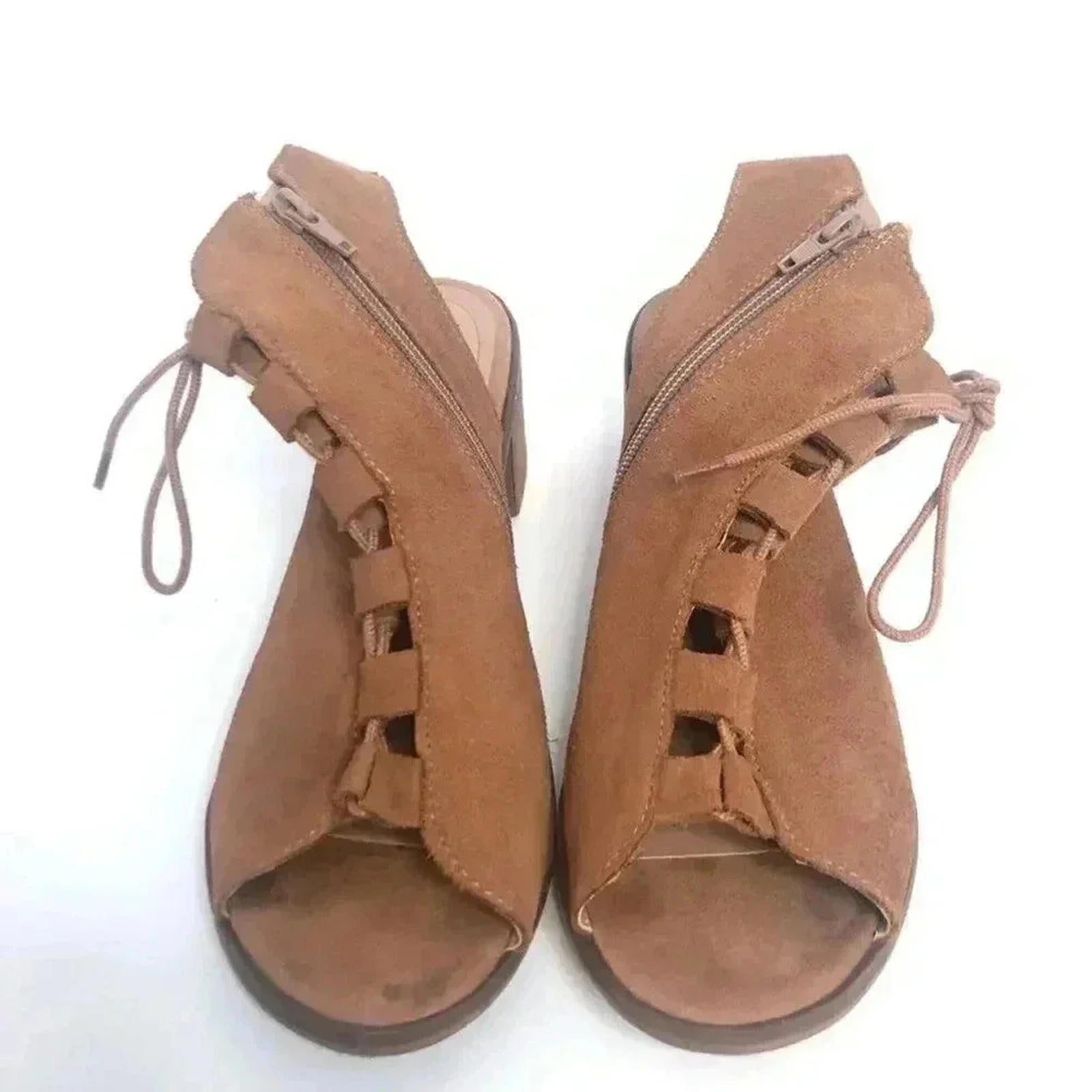 Steve Madden Adeline Booties Sandals Brown Suede Leather Women's Size by Hot Girl Secondhand