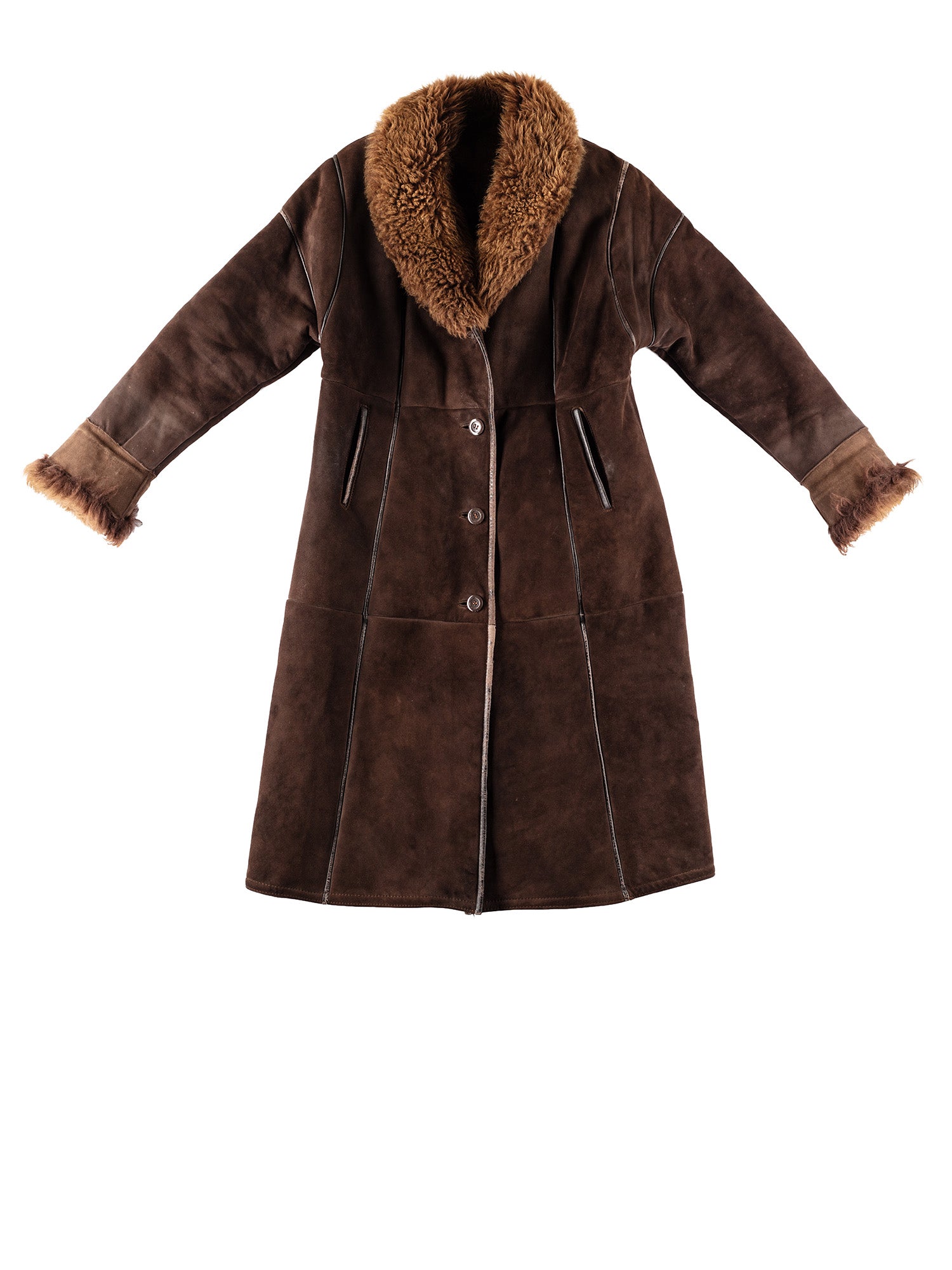 Vintage 70's Women Penny Lane Sheepskin Coat in Brown by Northern Grip