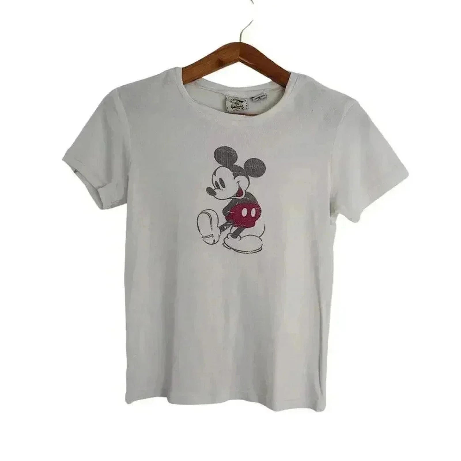 y2k Vintage Disney Mickey Mouse Baby Tee Crop Top Women's Size S by Hot Girl Secondhand