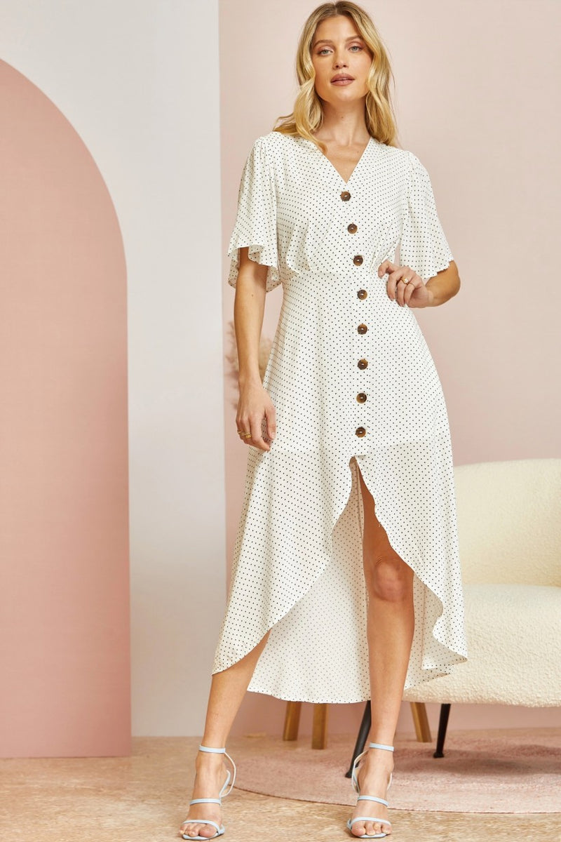 JOLIE HALF SLEEVE BUTTON DRESS by RAËLIV