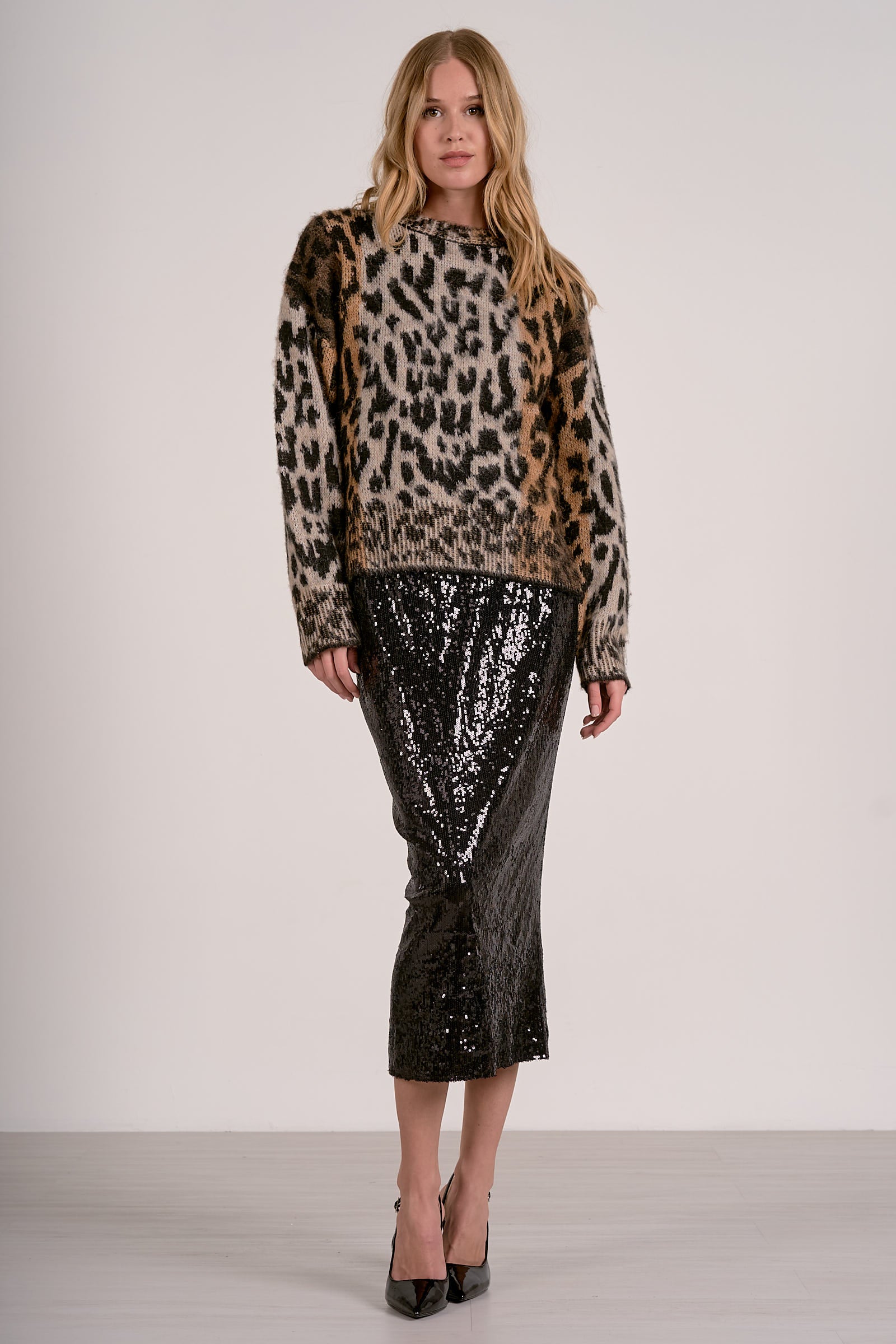 Elan Crewneck Cheetah Sweater by Sierra Deene