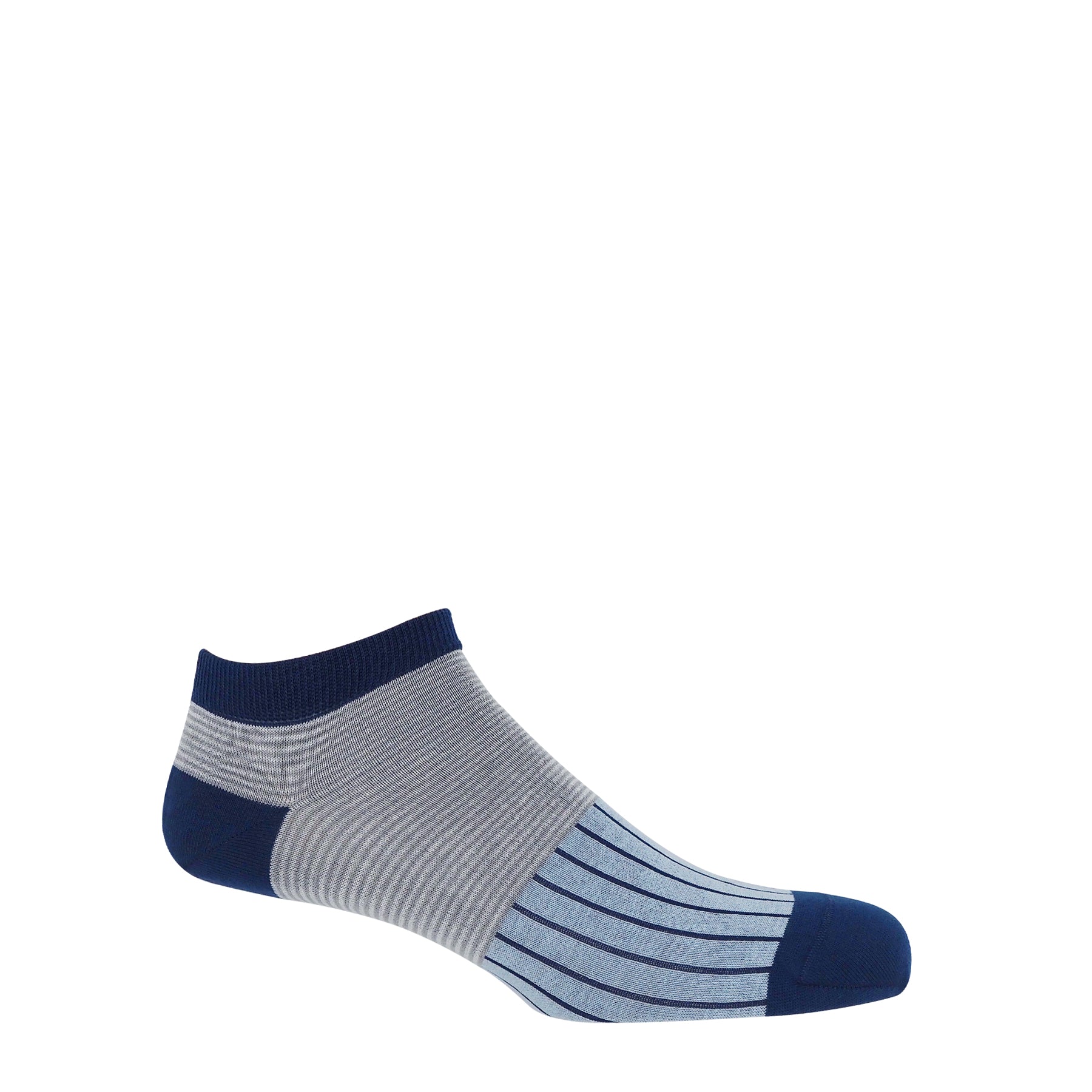 Oxford Stripe Men's Trainer Socks - Blue by Peper Harow